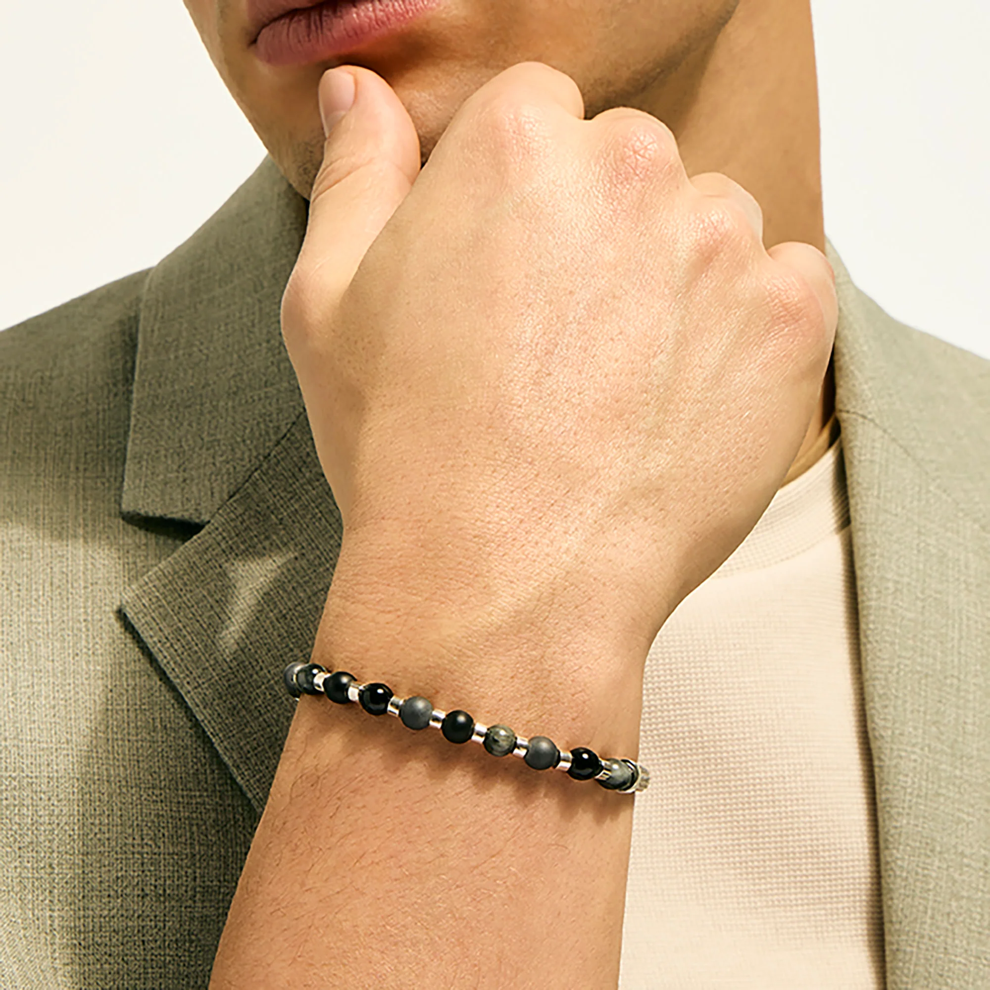 Beaded Bracelet, Sterling Silver, Hardstones|BUS989601BONHE - Image 5