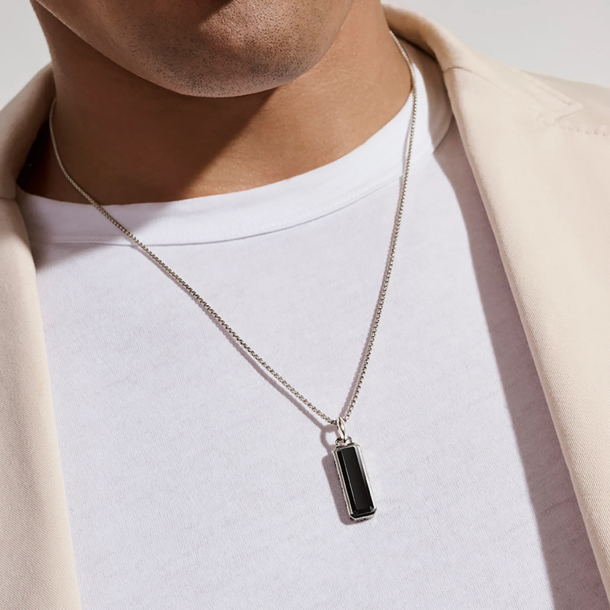 Black Onyx Talisman Necklace, Sterling Silver|NMS988001BON - Image 4