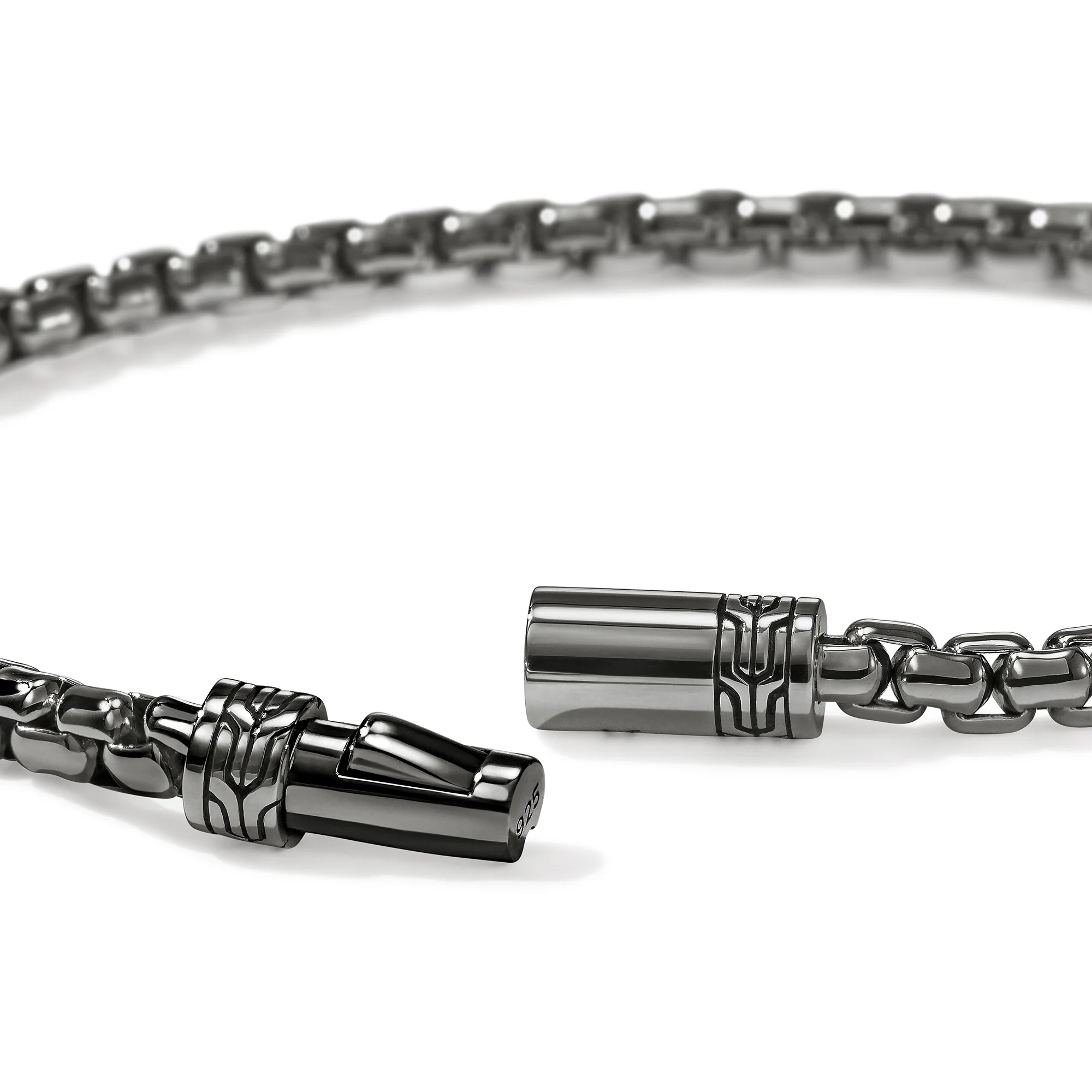 Box Chain Bracelet, Dark Silver, 3.7MM|BU98803SMBRD - Image 2