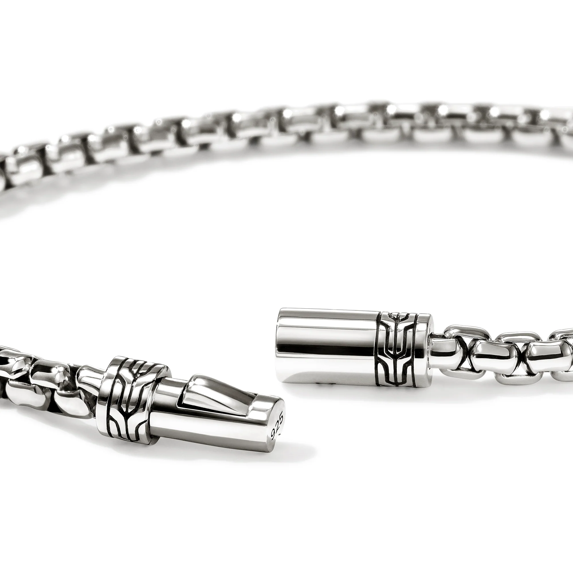 Box Chain Bracelet, Sterling Silver, 3.7MM|BU98803 - Image 2