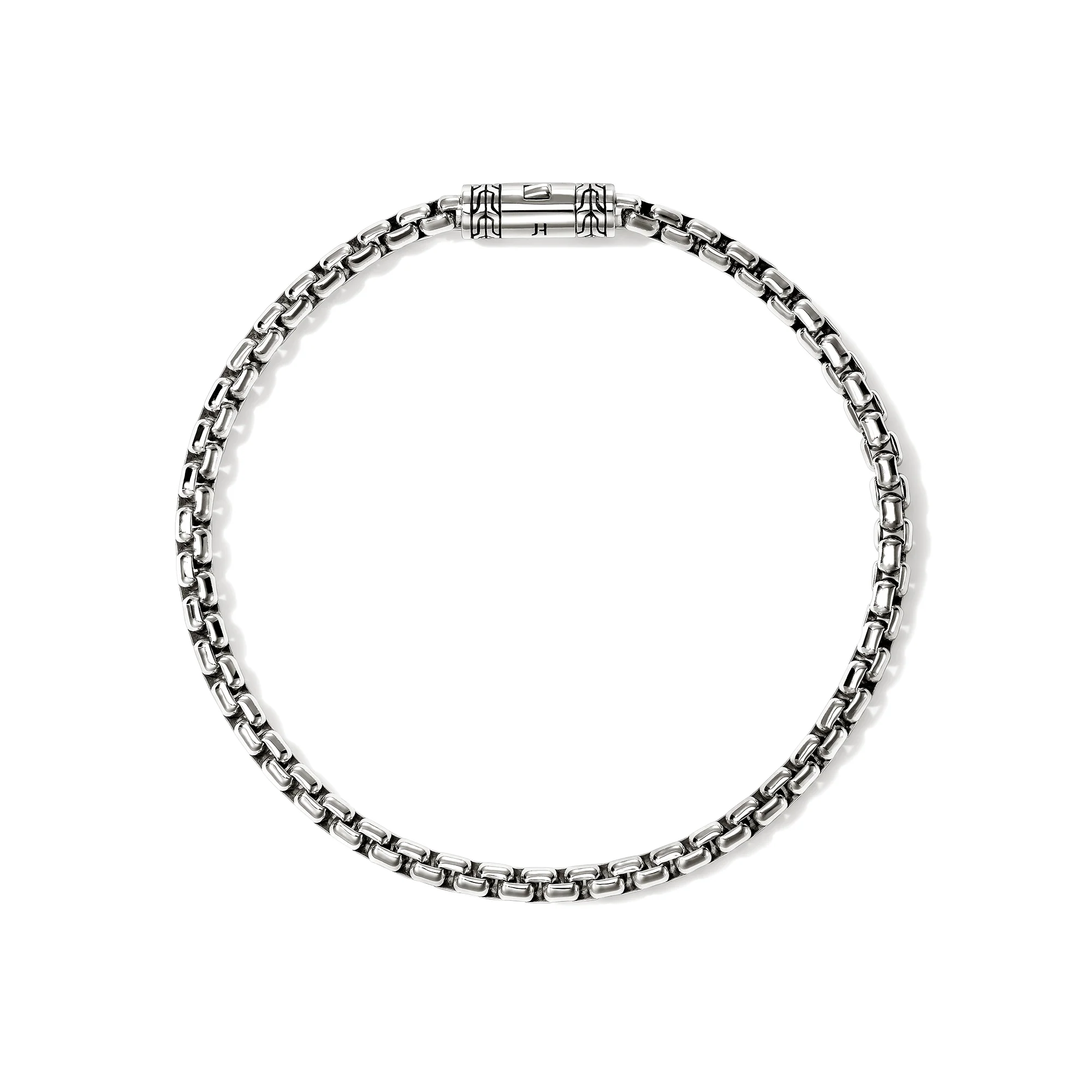 Box Chain Bracelet, Sterling Silver, 3.7MM|BU98803 - Image 4