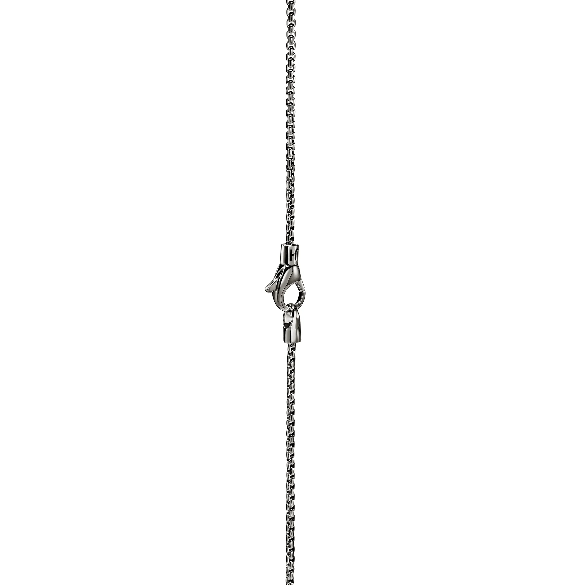 Box Chain Necklace, Dark Silver, 1.6MM|NM98806SMBRD - Image 2