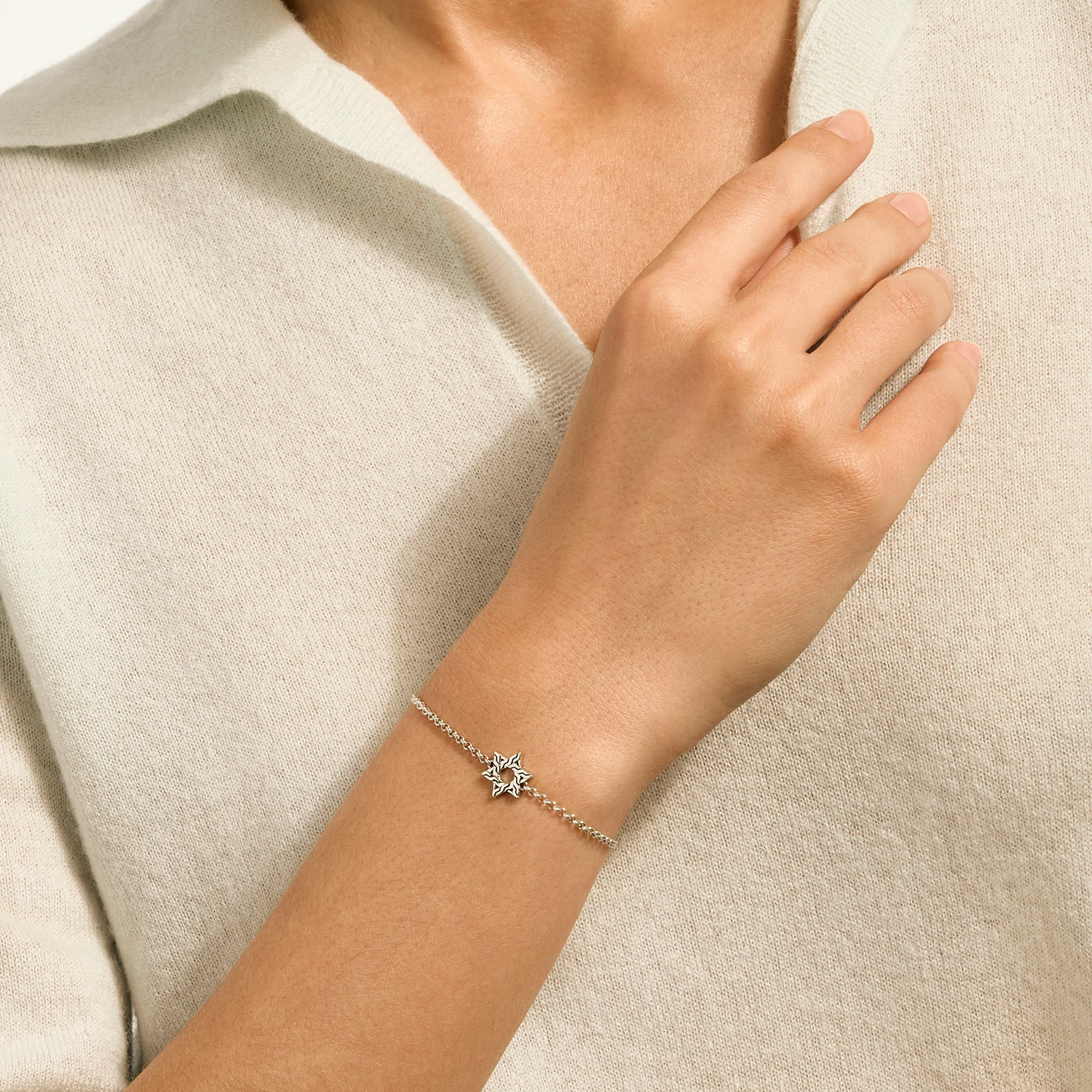 JH Essential Star of David Bracelet, Sterling Silver|BU98942 - Image 4