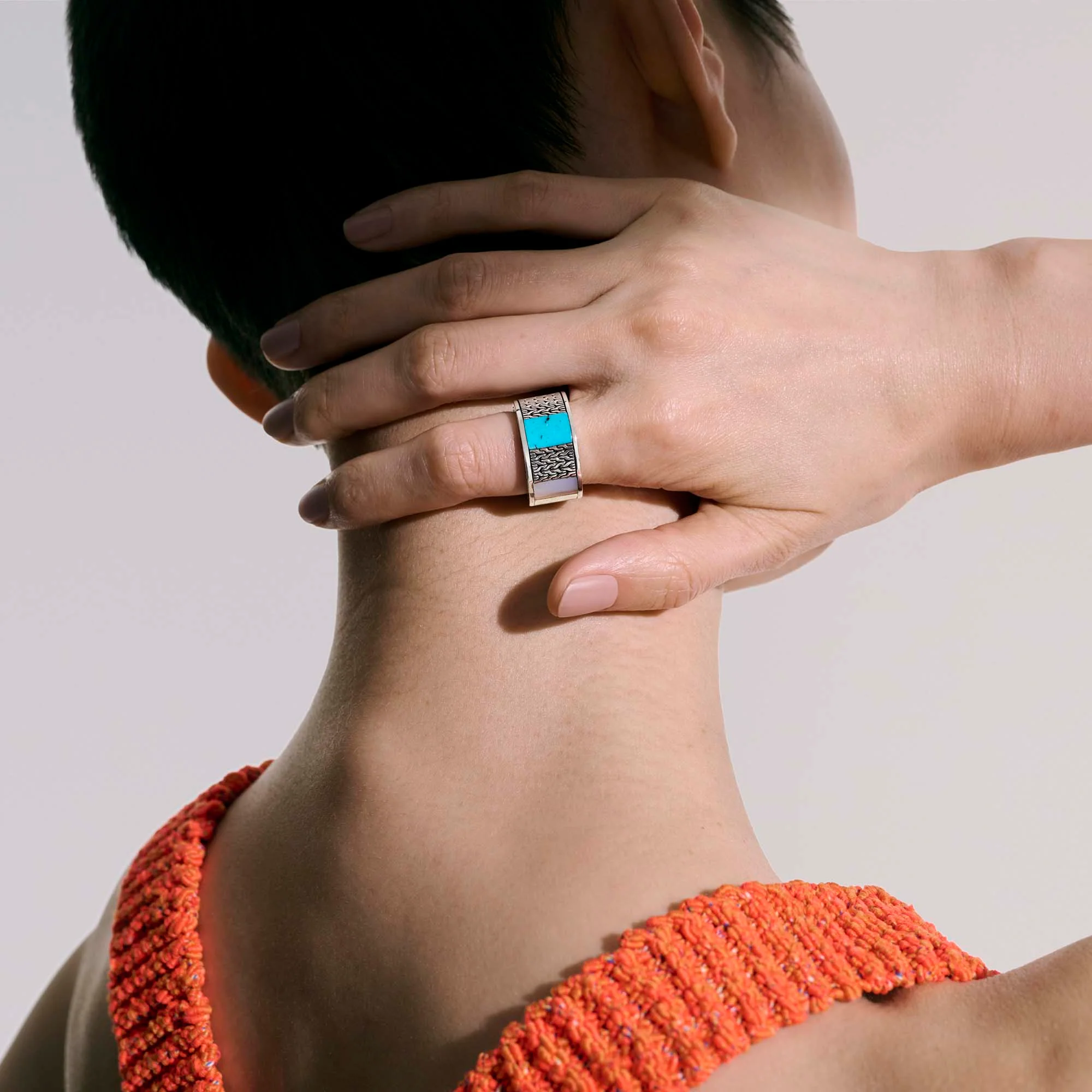 Icon 50 Ring, Gold, Silver, Gemstones|RMZS9009795MOPTQBM - Image 7
