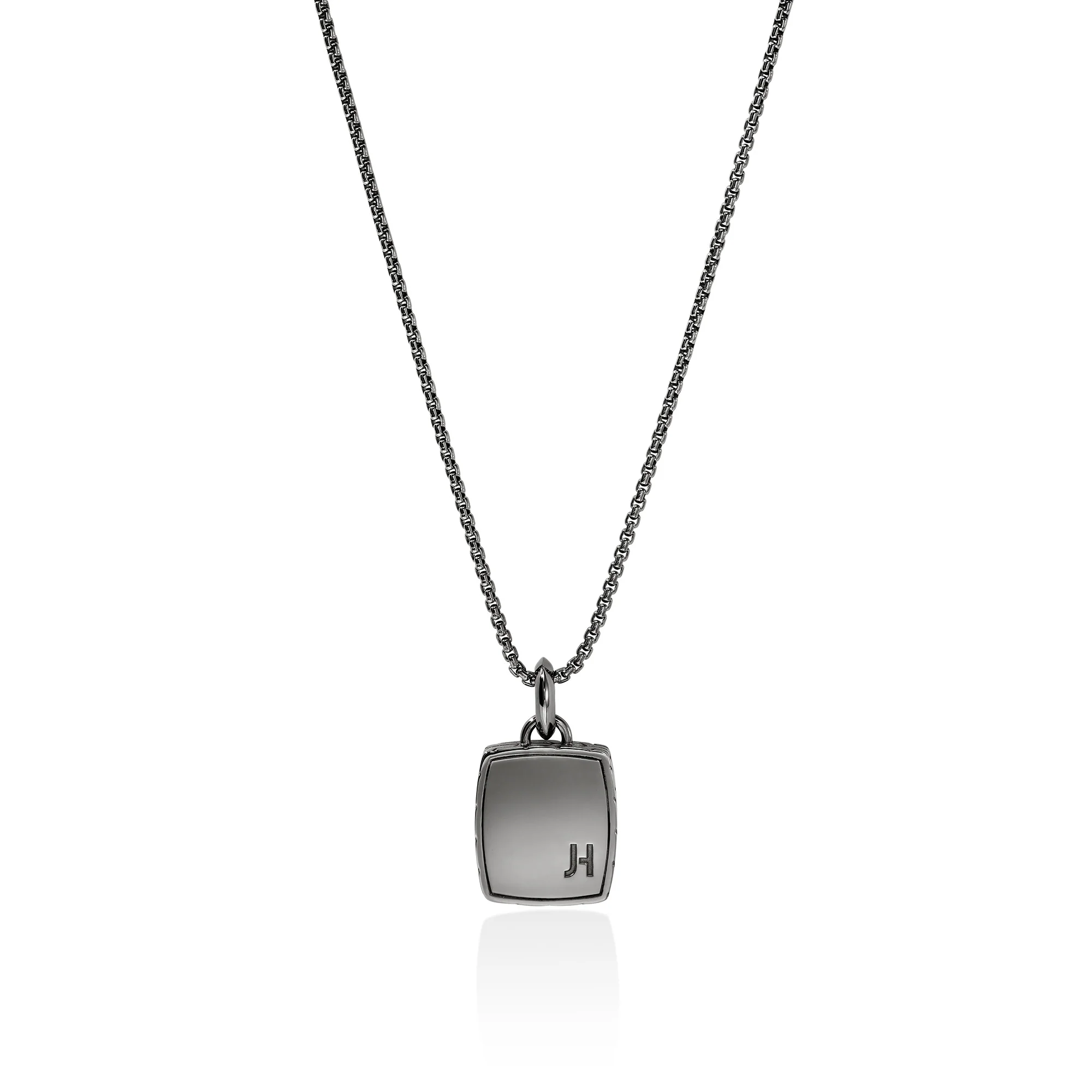 Icon 50 Necklace, Dark Silver, Hardstones|NMS988201BRDBONHE - Image 3
