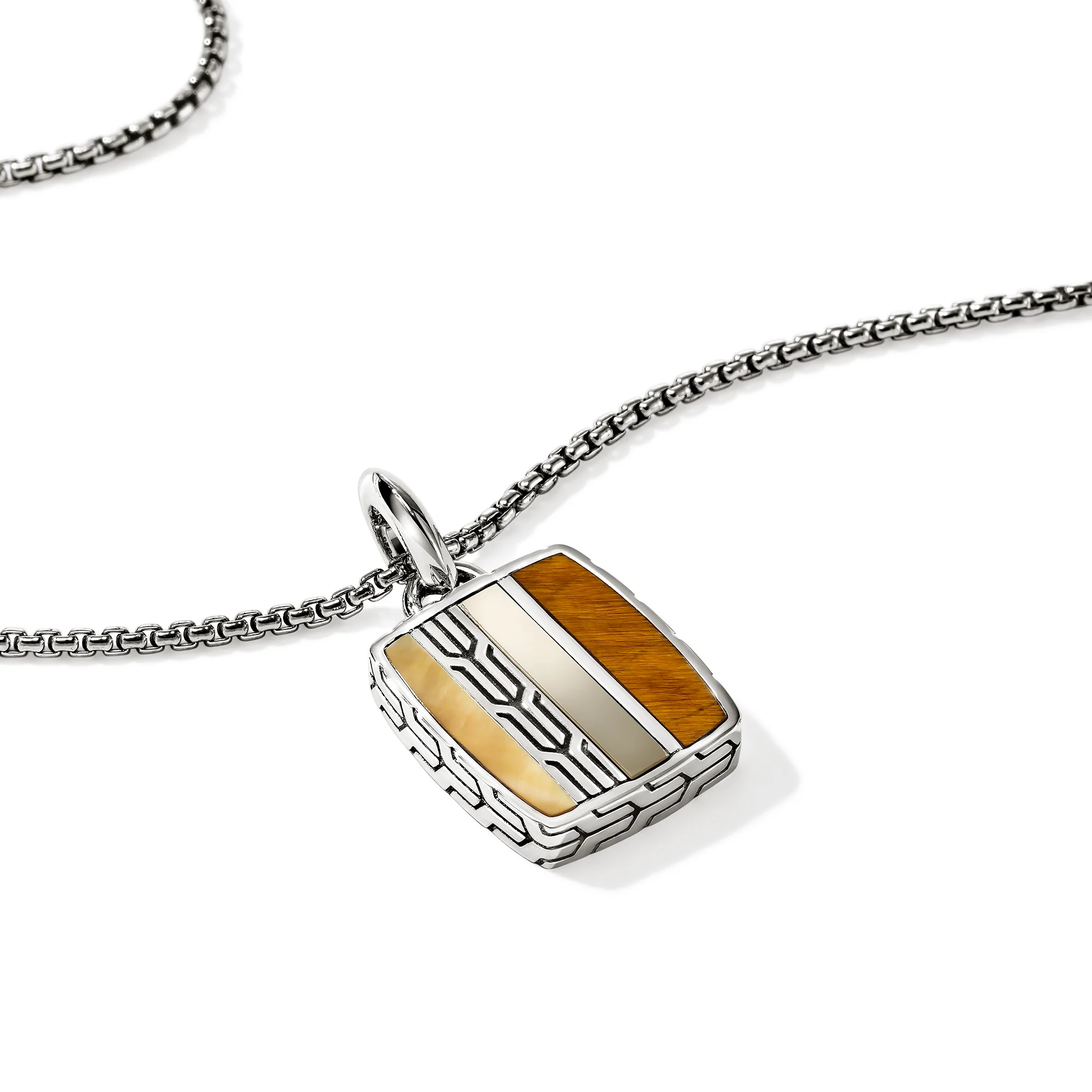 Icon 50 Necklace, Sterling Silver, Hardstones|NMS988201TEPY - Image 2