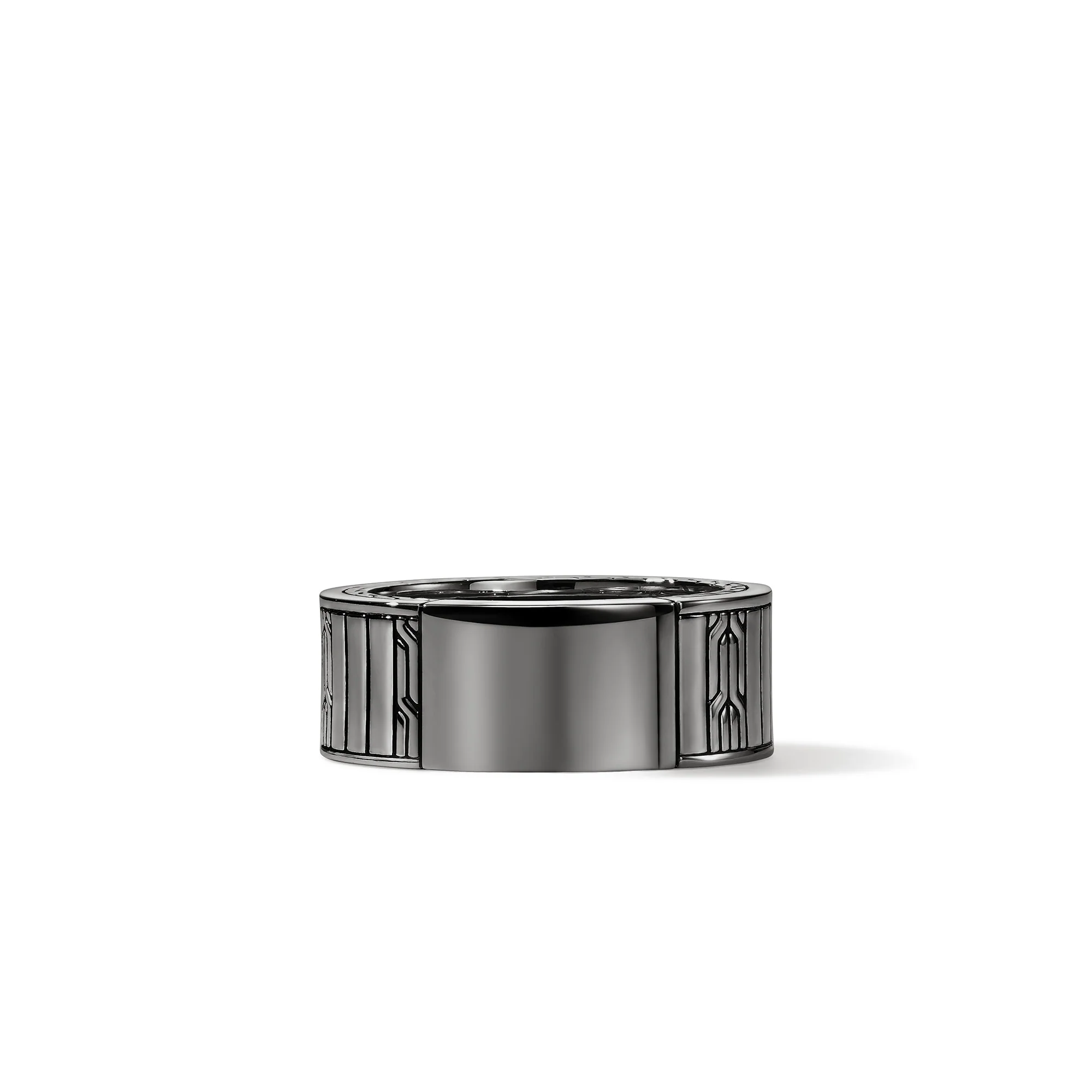 Icon 50 Ring, Dark Silver, Hardstones|RMS988021BRDBONHE - Image 3