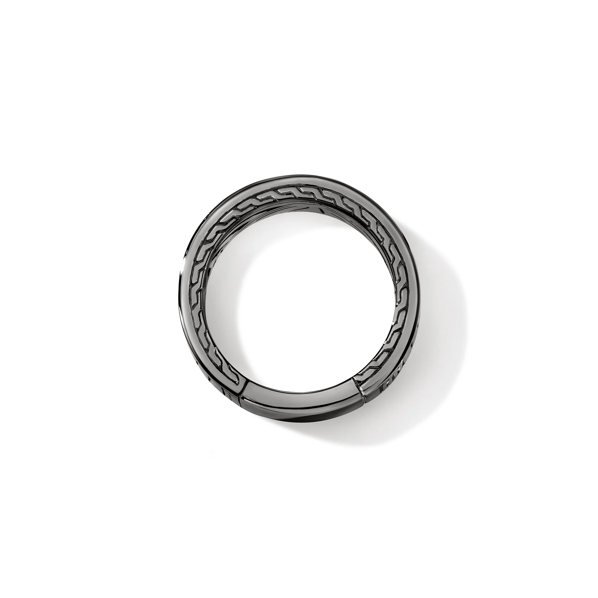Icon 50 Ring, Dark Silver, Hardstones|RMS988021BRDBONHE - Image 4
