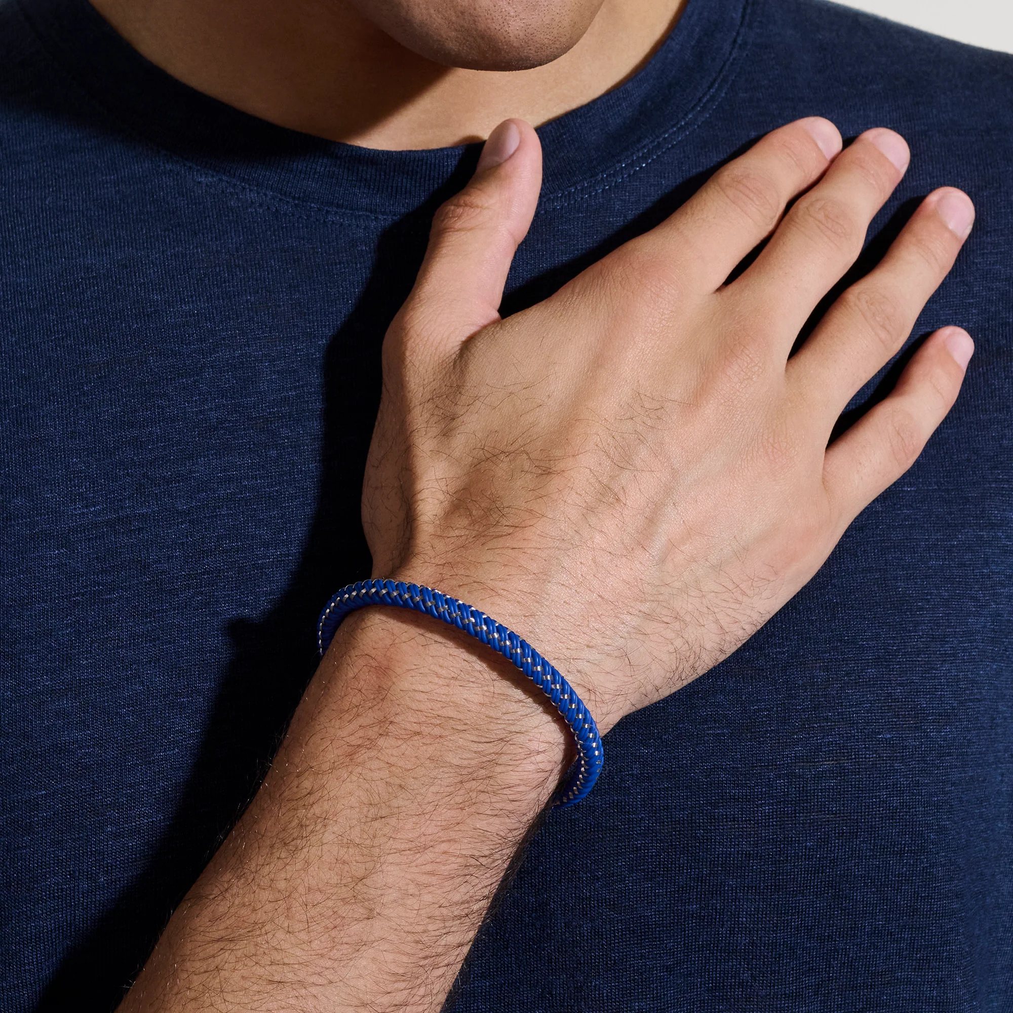 Cord Bracelet, Sterling Silver, Rubber|BU98688BUST - Image 6