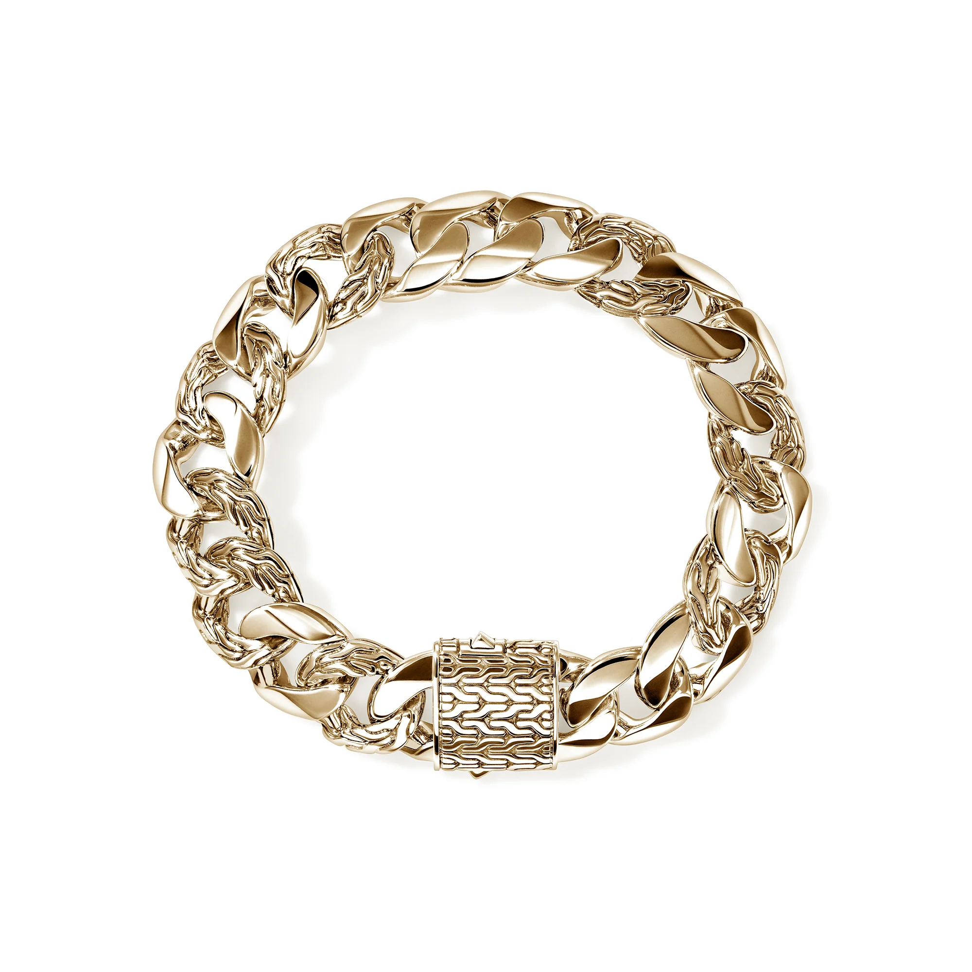 Curb Chain Bracelet, Gold, 14MM|BUGG98818 - Image 4