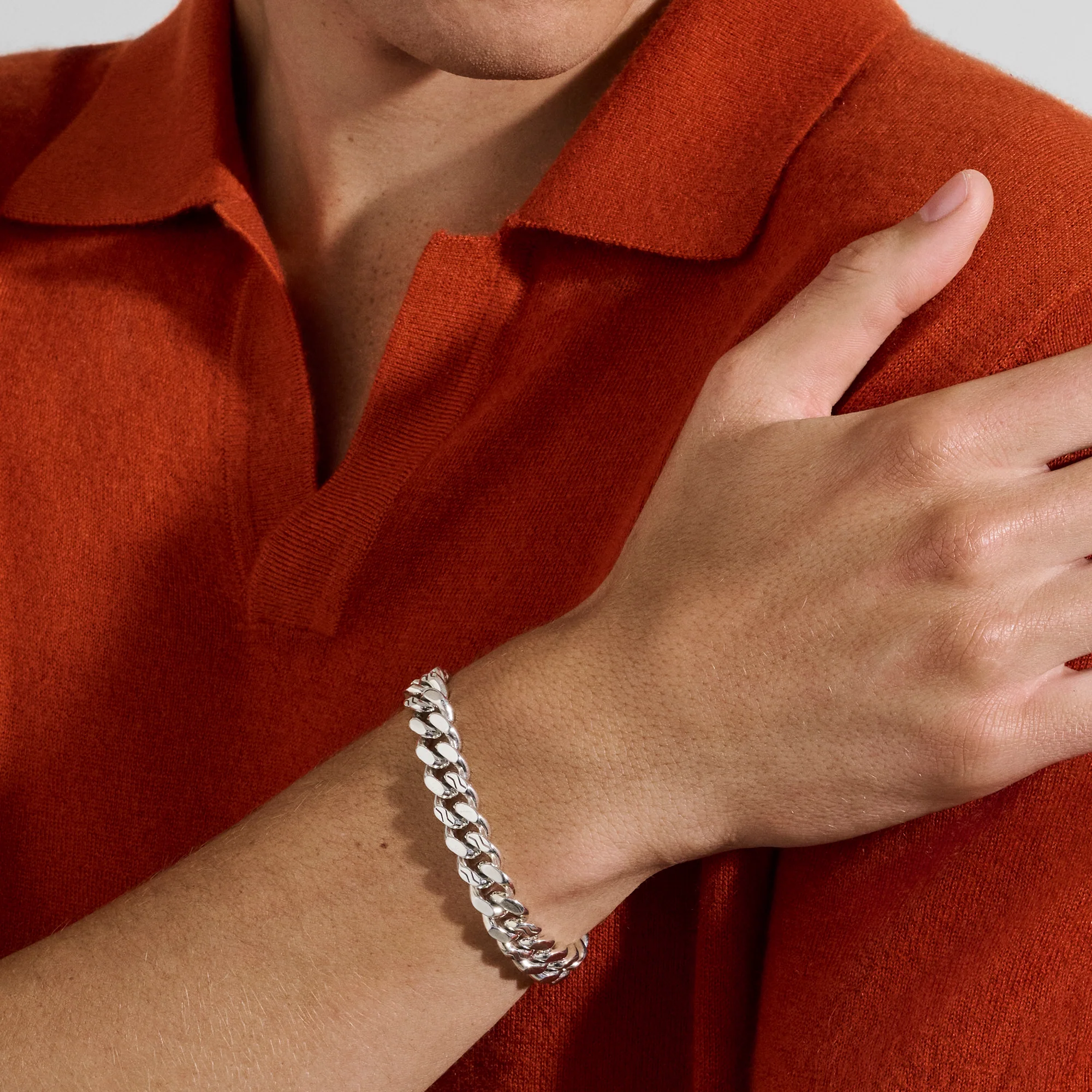 Curb Chain Bracelet, Sterling Silver, 11MM|BU98817 - Image 5