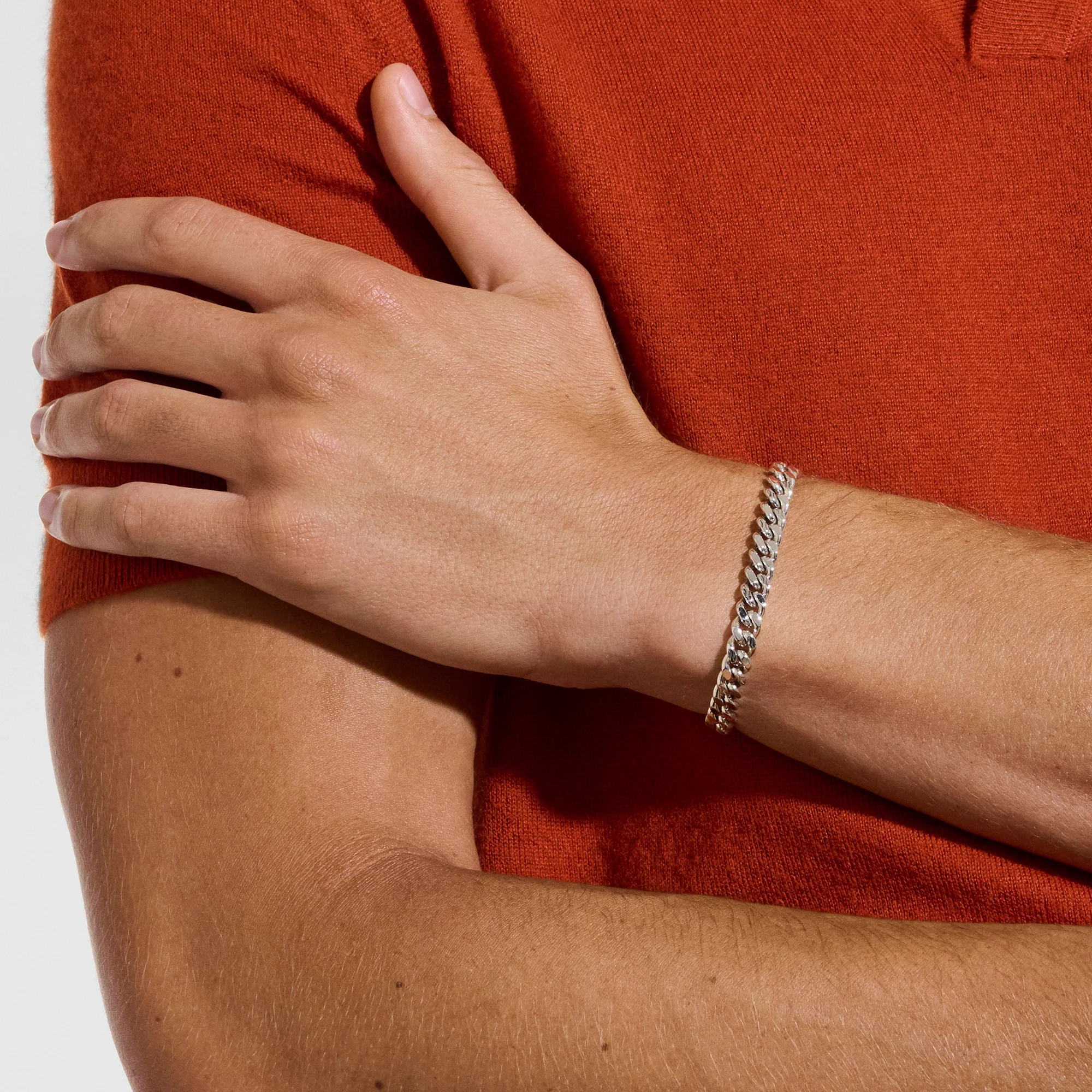 Curb Chain Bracelet, Sterling Silver, 7MM|BU98816 - Image 5