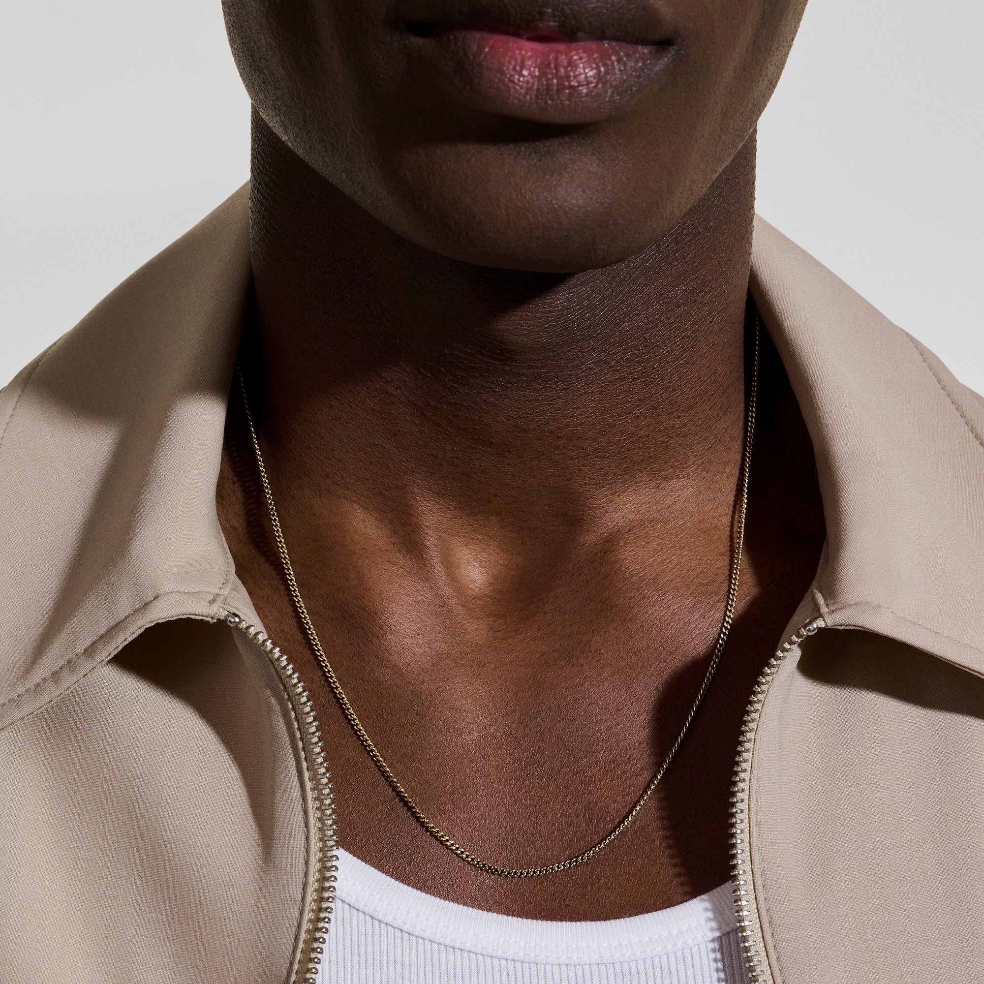 Curb Chain Necklace, Gold, 2.1MM|NMGG98811 - Image 3