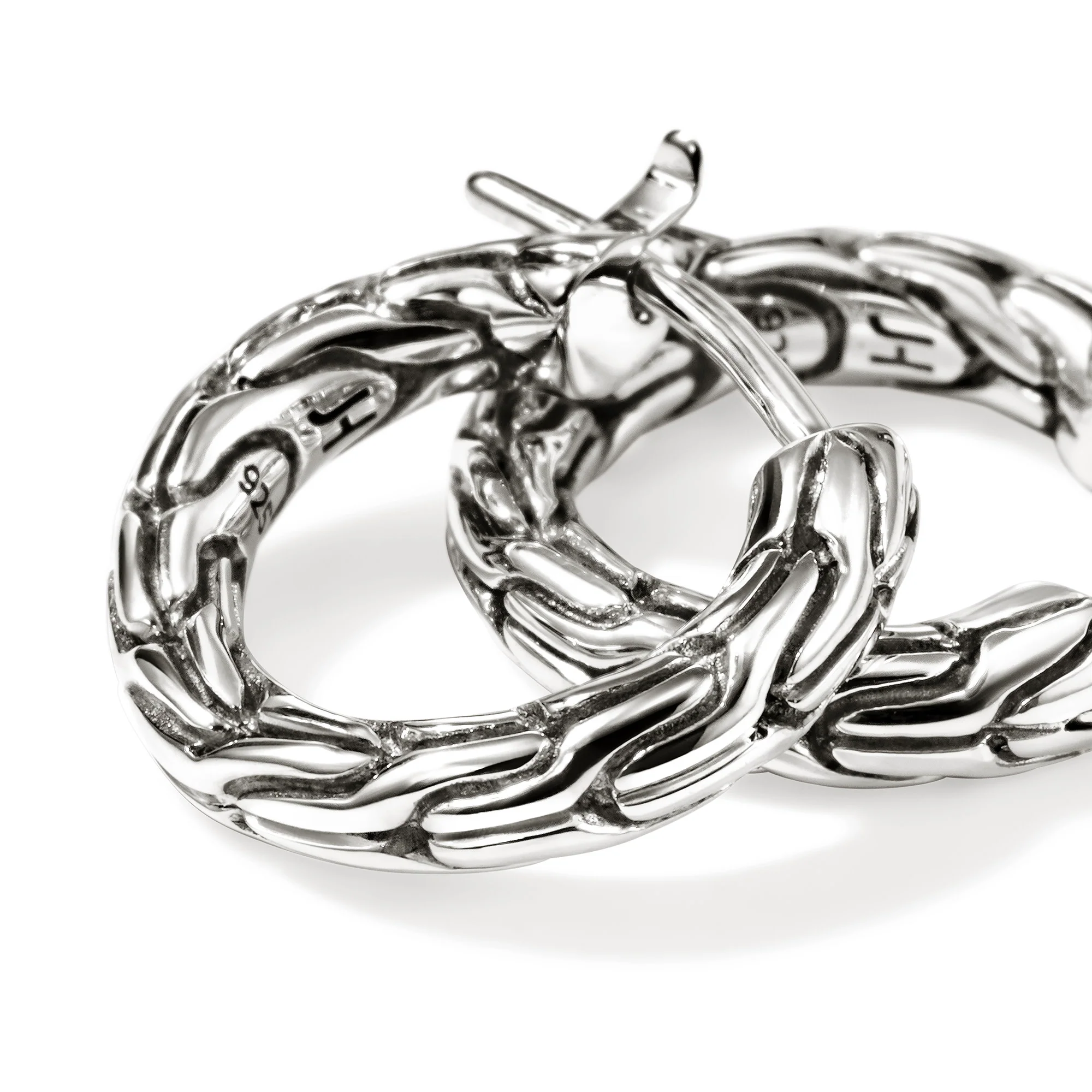 JH Essential Hoop Earrings, Sterling Silver, 14MM|EB98922 - Image 2