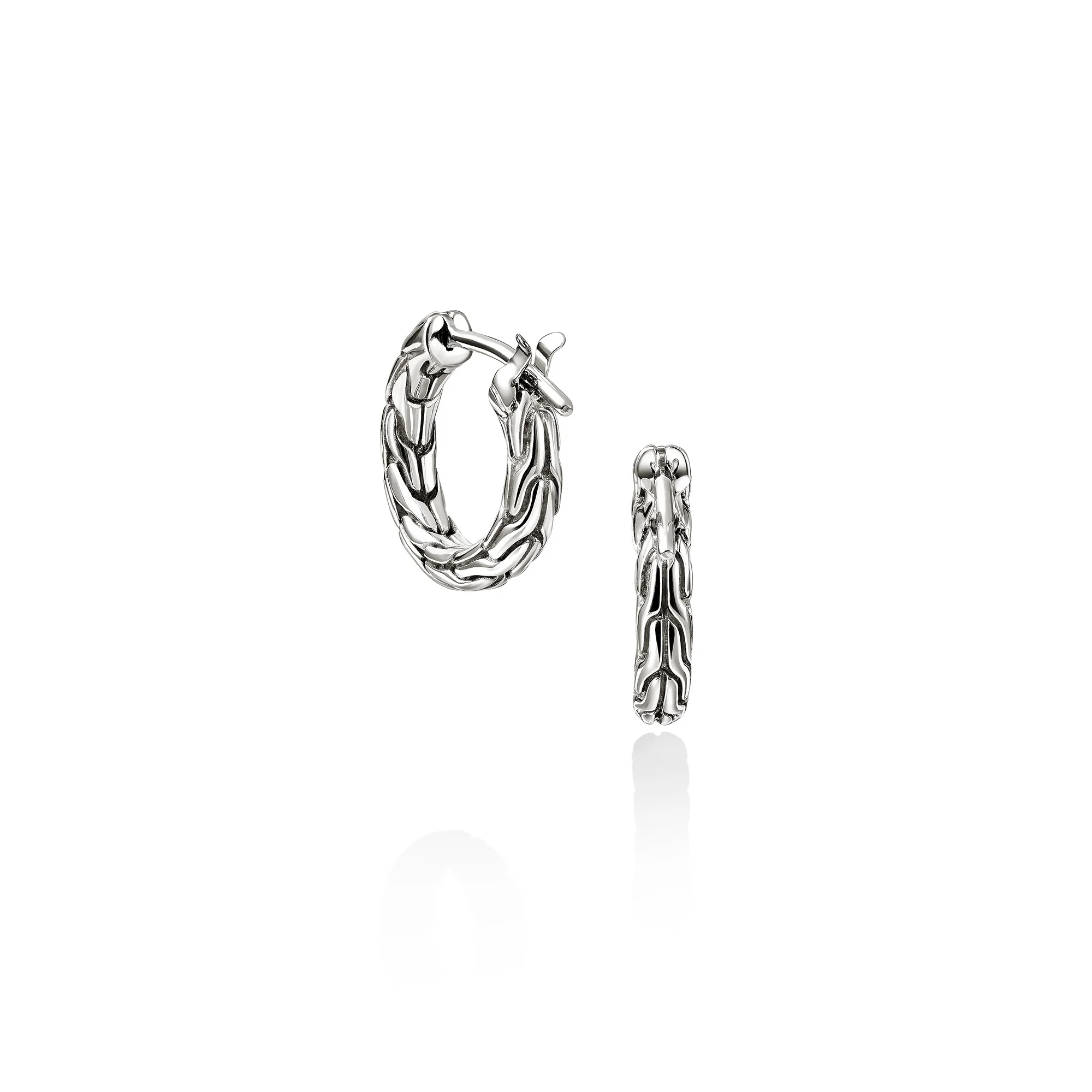 JH Essential Hoop Earrings, Sterling Silver, 14MM|EB98922 - Image 3
