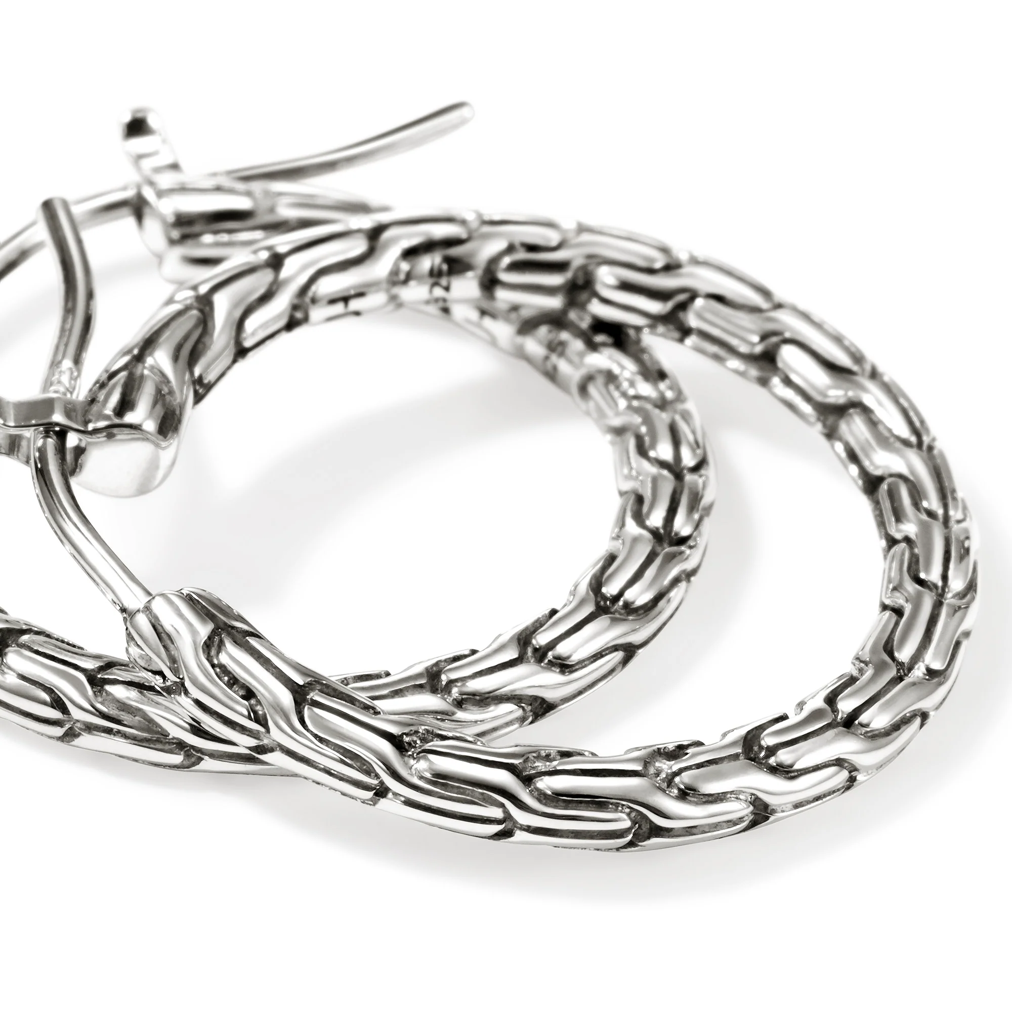 JH Essential Hoop Earrings, Sterling Silver, 22MM|EB98923 - Image 2