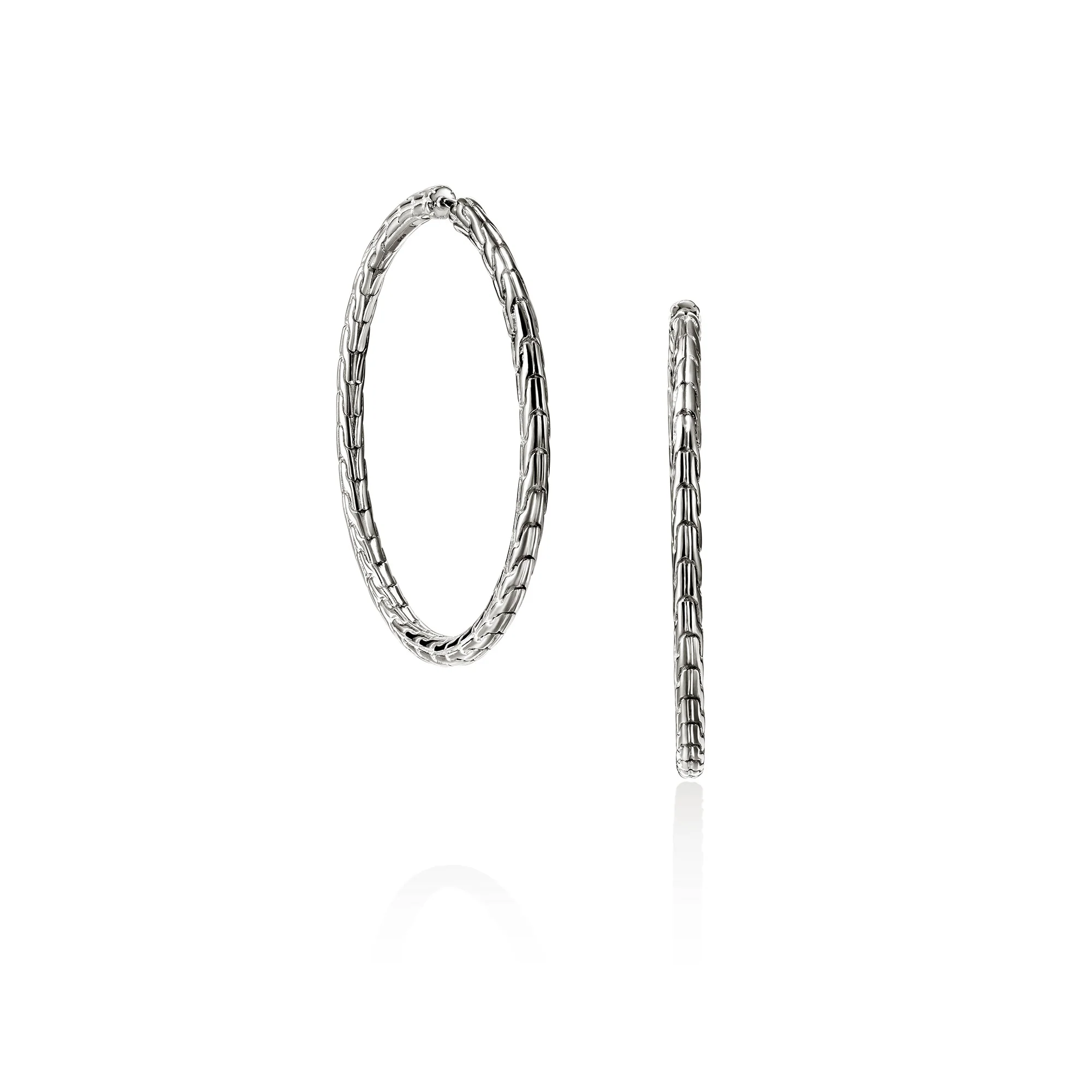 JH Essential Flex Hoop Earrings, Sterling Silver, 39MM|EB98924 - Image 3