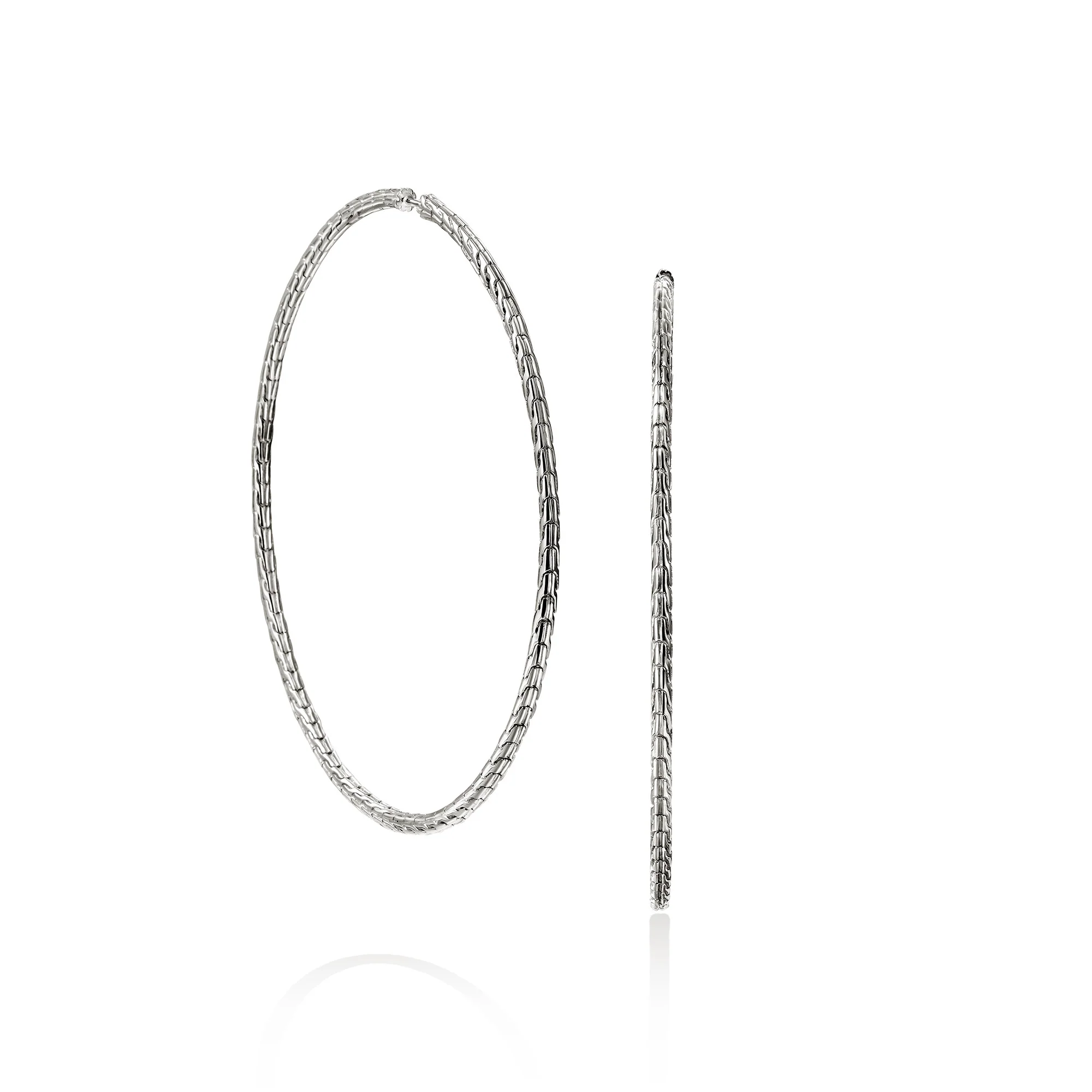 JH Essential Flex Hoop Earrings, Sterling Silver, 78.5MM|EB98926 - Image 3