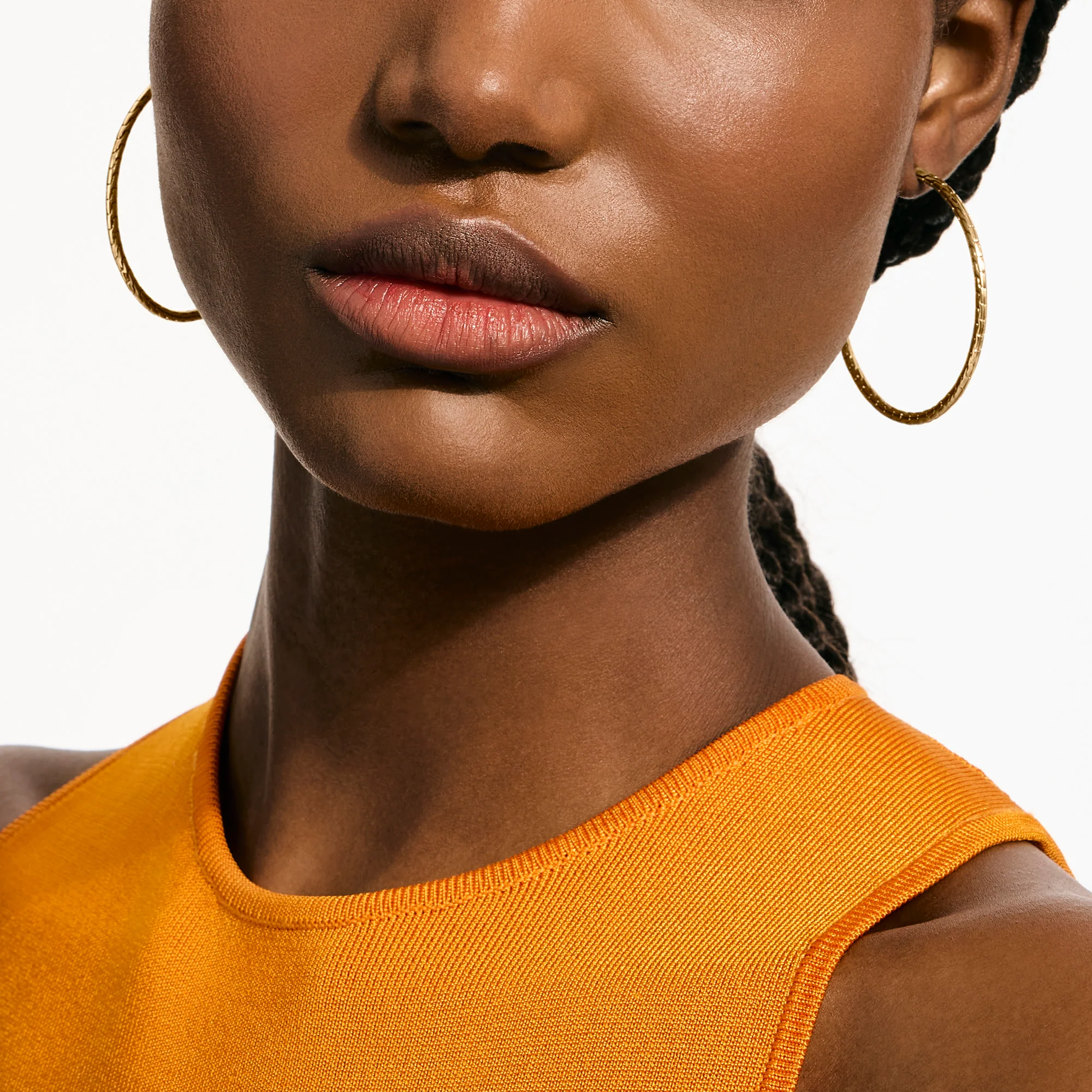 JH Essential Flex Hoop Earrings, Gold, 50MM|EGG98925 - Image 4