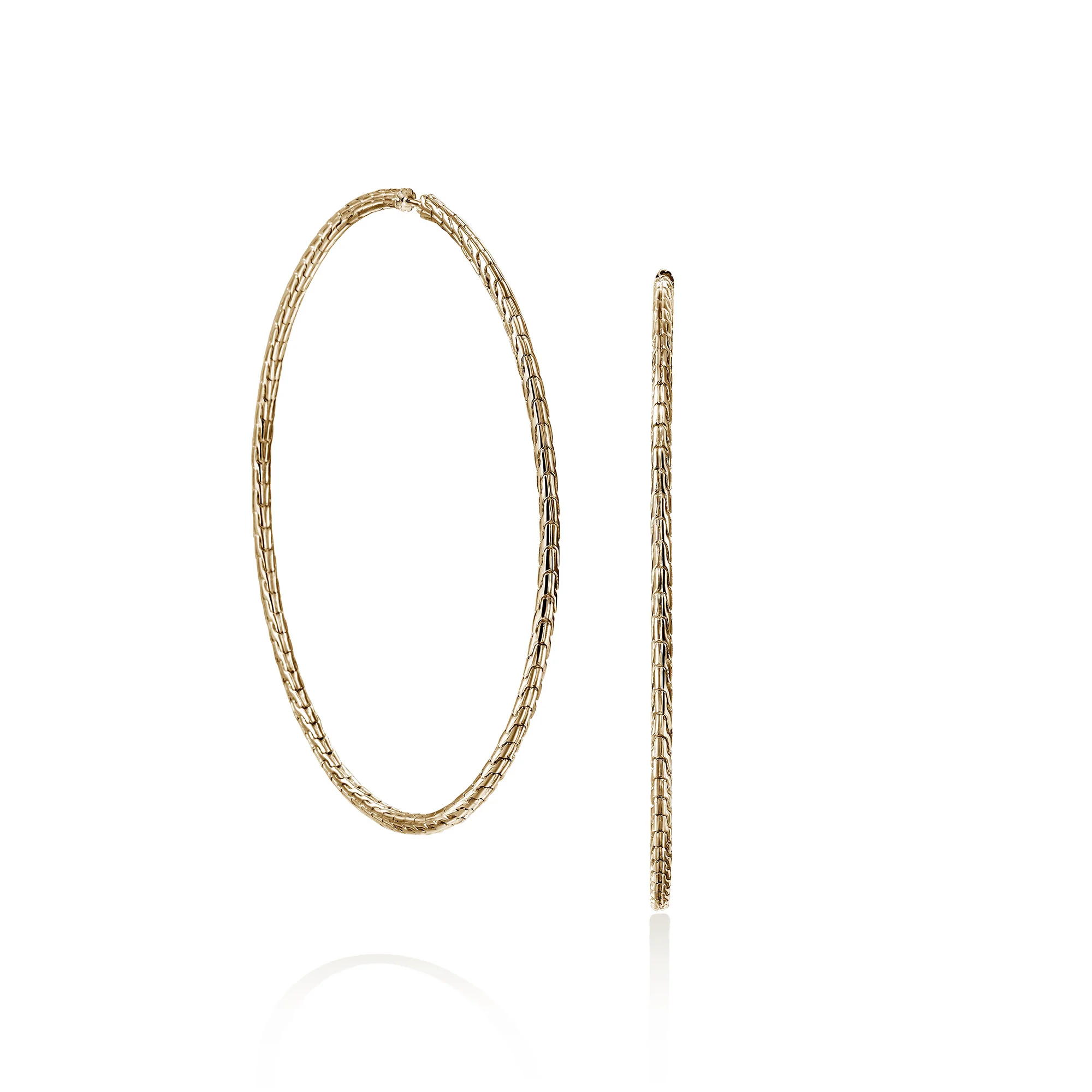 JH Essential Flex Hoop Earrings, Gold, 78.5MM|EGG98926 - Image 3