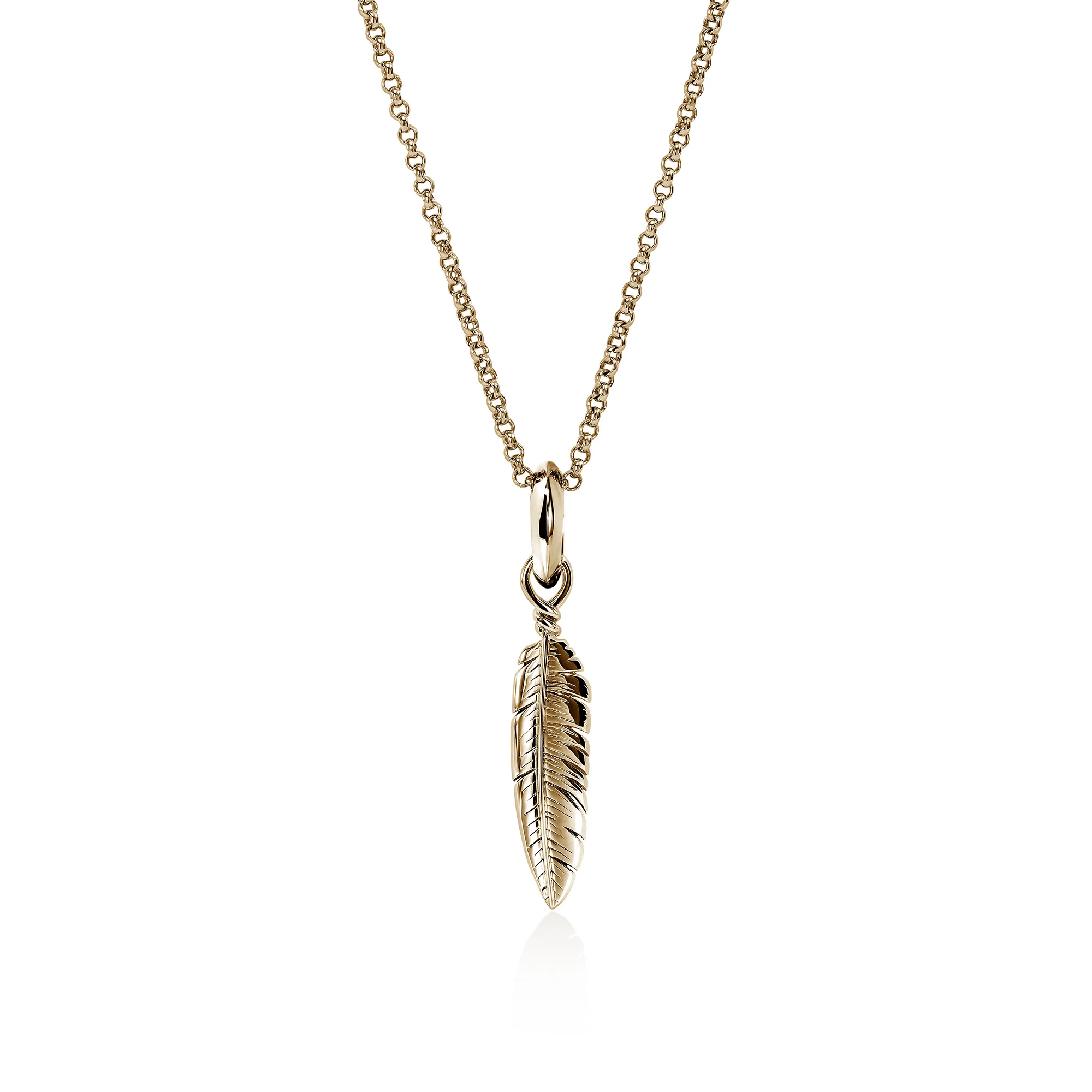 Feather Talisman Necklace, Gold, Diamonds|NGGX9012092DI - Image 3