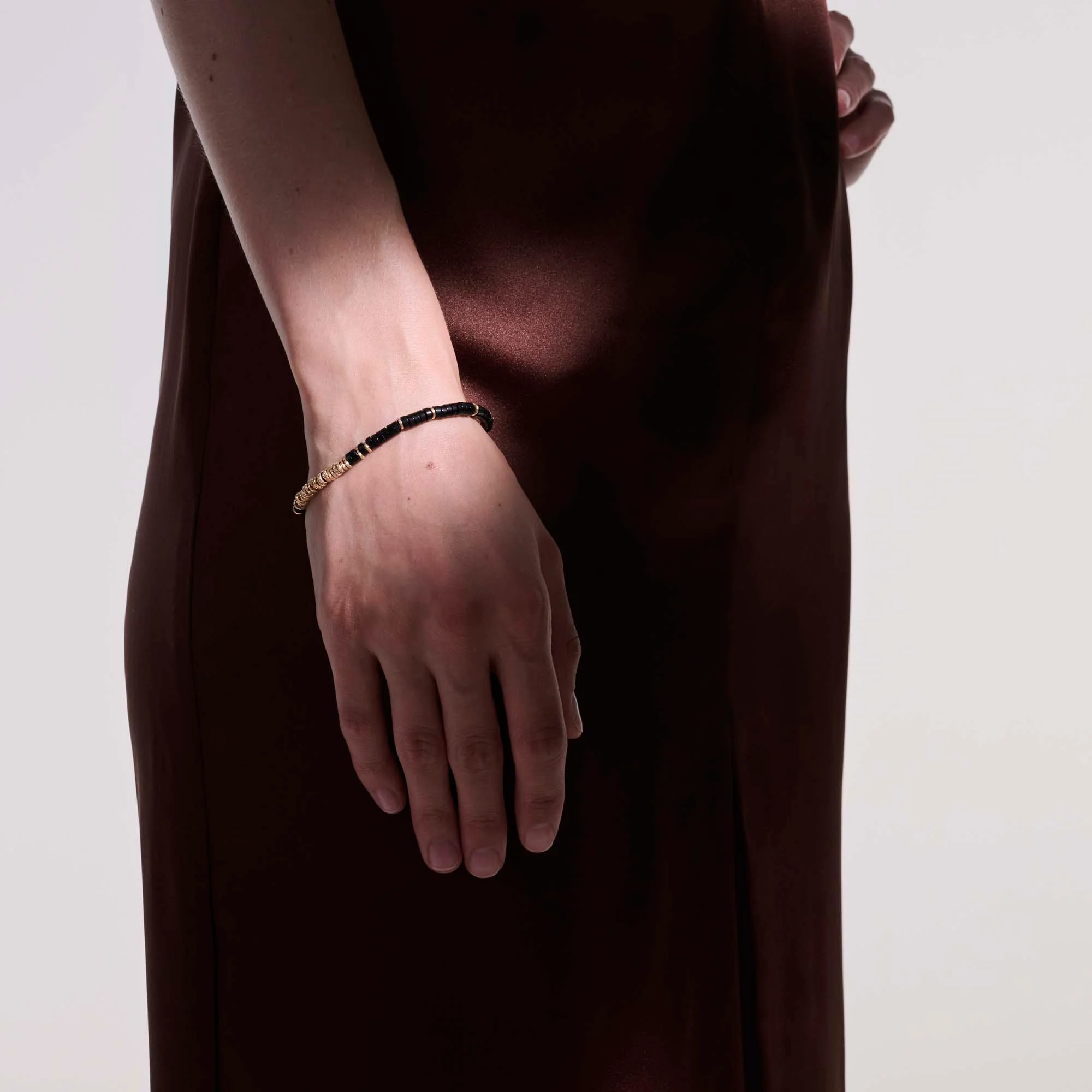 Heishi Bracelet, Gold, Hardstones|BUGGS900984BON - Image 5