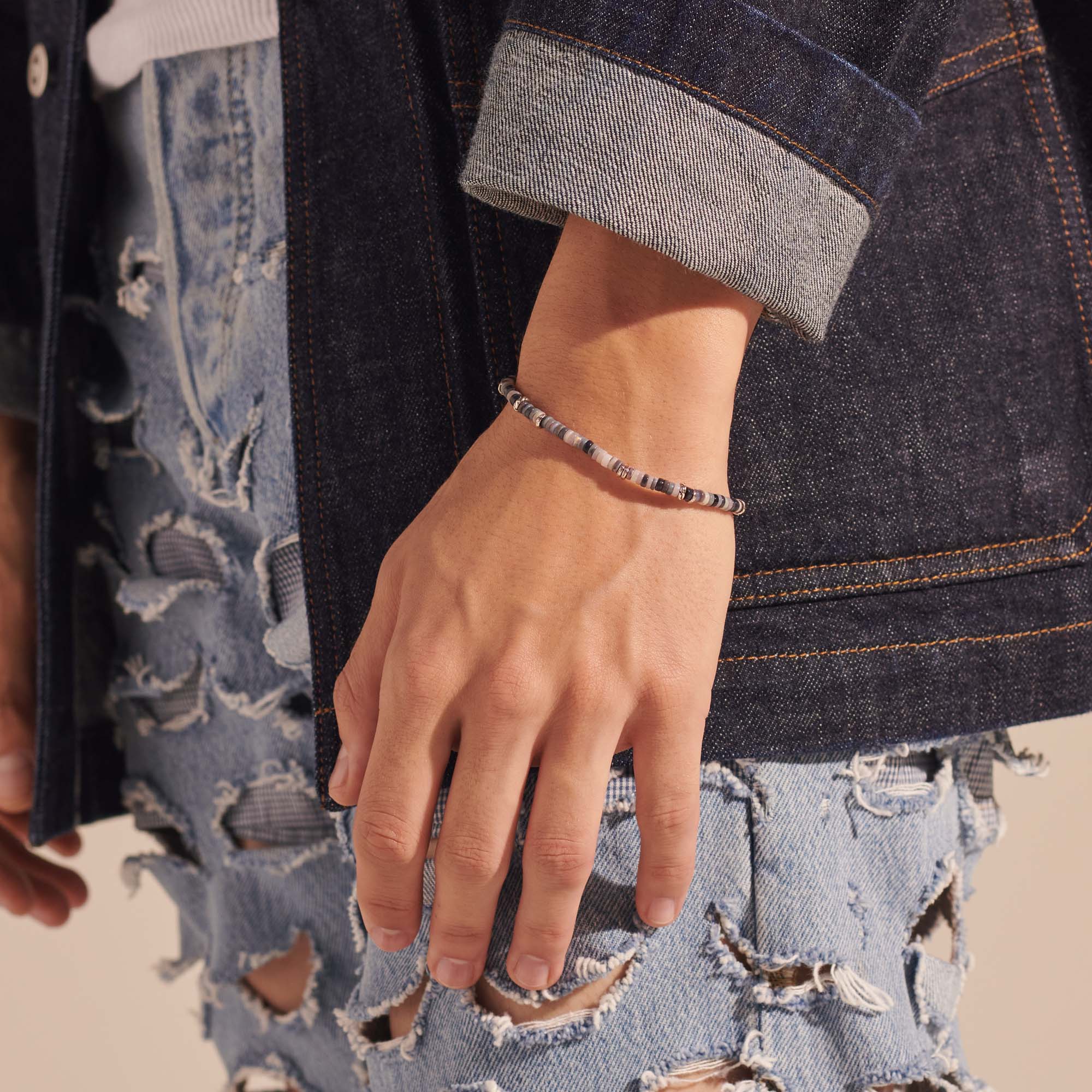Heishi Bracelet, Sterling Silver, Hardstones|BUS900698OP - Image 5