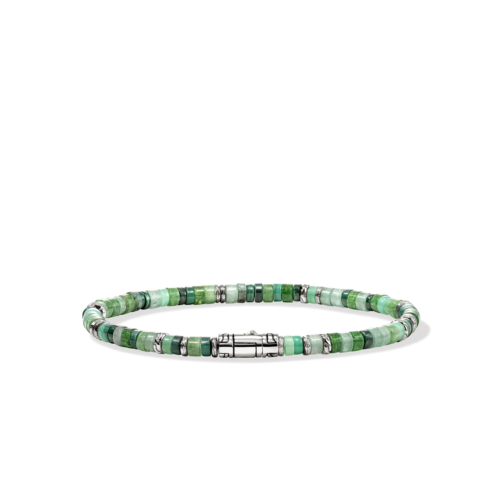 Heishi Bracelet, Hardstones, Emeralds, Sterling Silver|BUS900698MHQZATR - Image 4