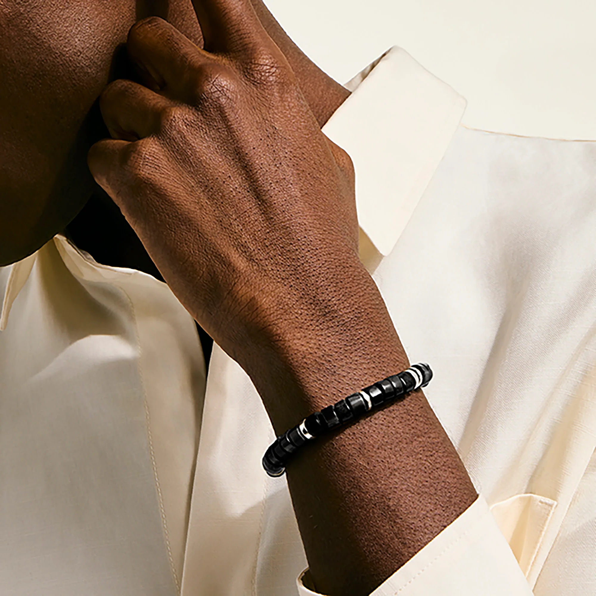 Heishi Bracelet, Sterling Silver, Black Onyx, 8MM|BUS290131BON - Image 5