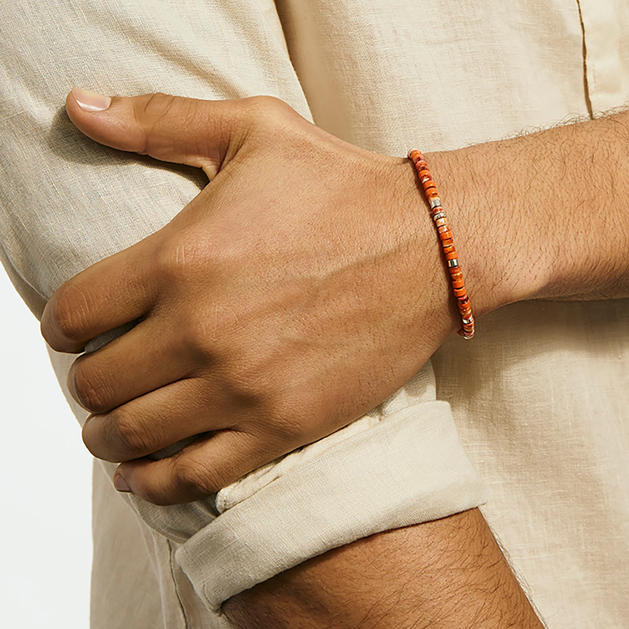 Heishi Bracelet, Sterling Silver|BUS290071OROYS - Image 5