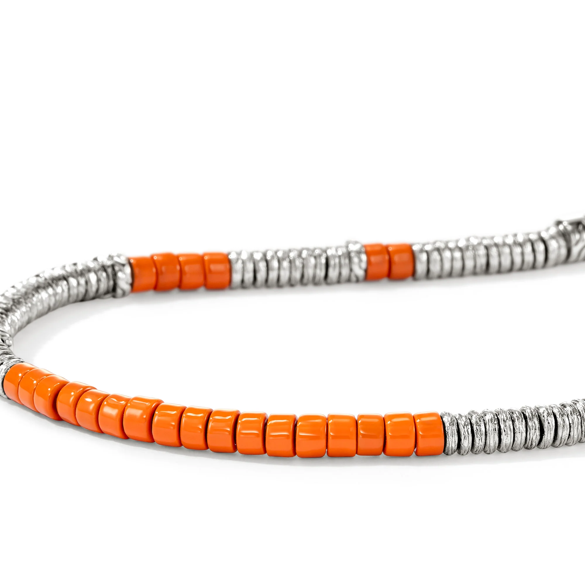 Heishi Bracelet, Sterling Silver, Enamel|BU900698OR - Image 2