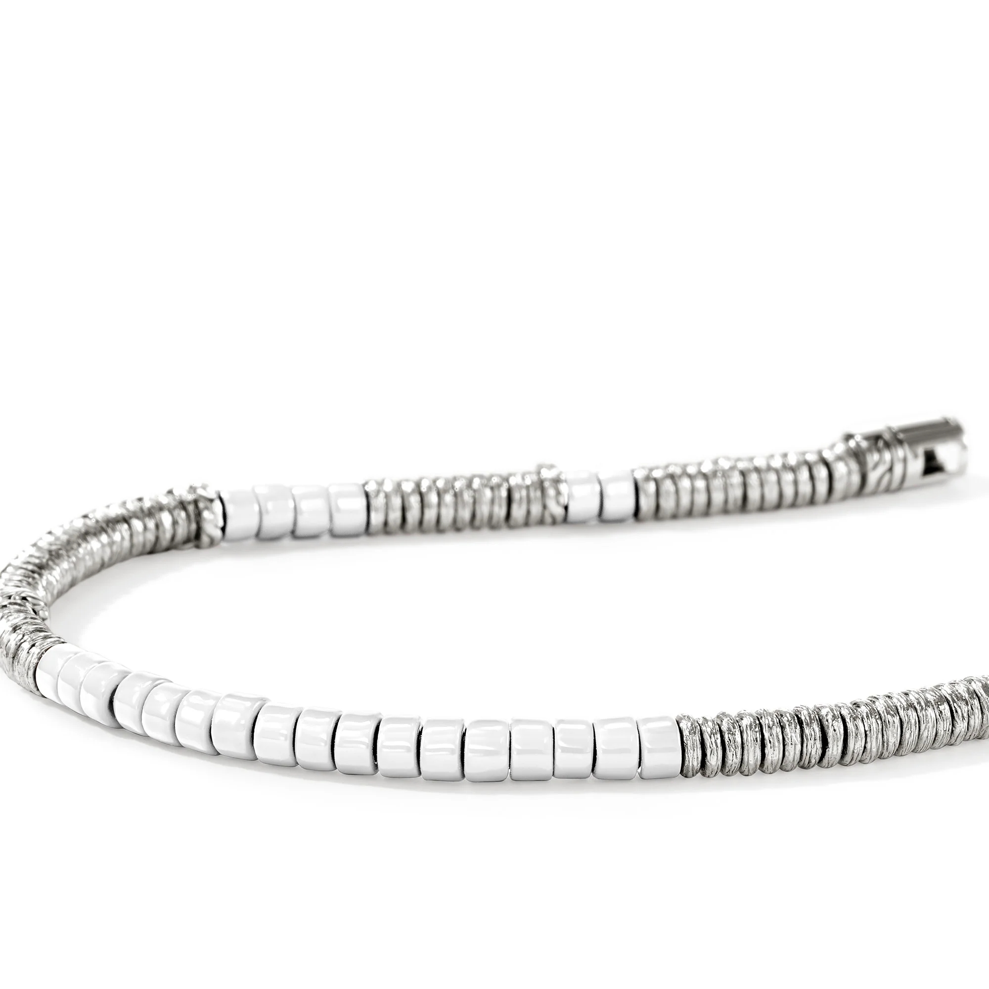 Heishi Bracelet, Sterling Silver, Enamel|BU900698WH - Image 2