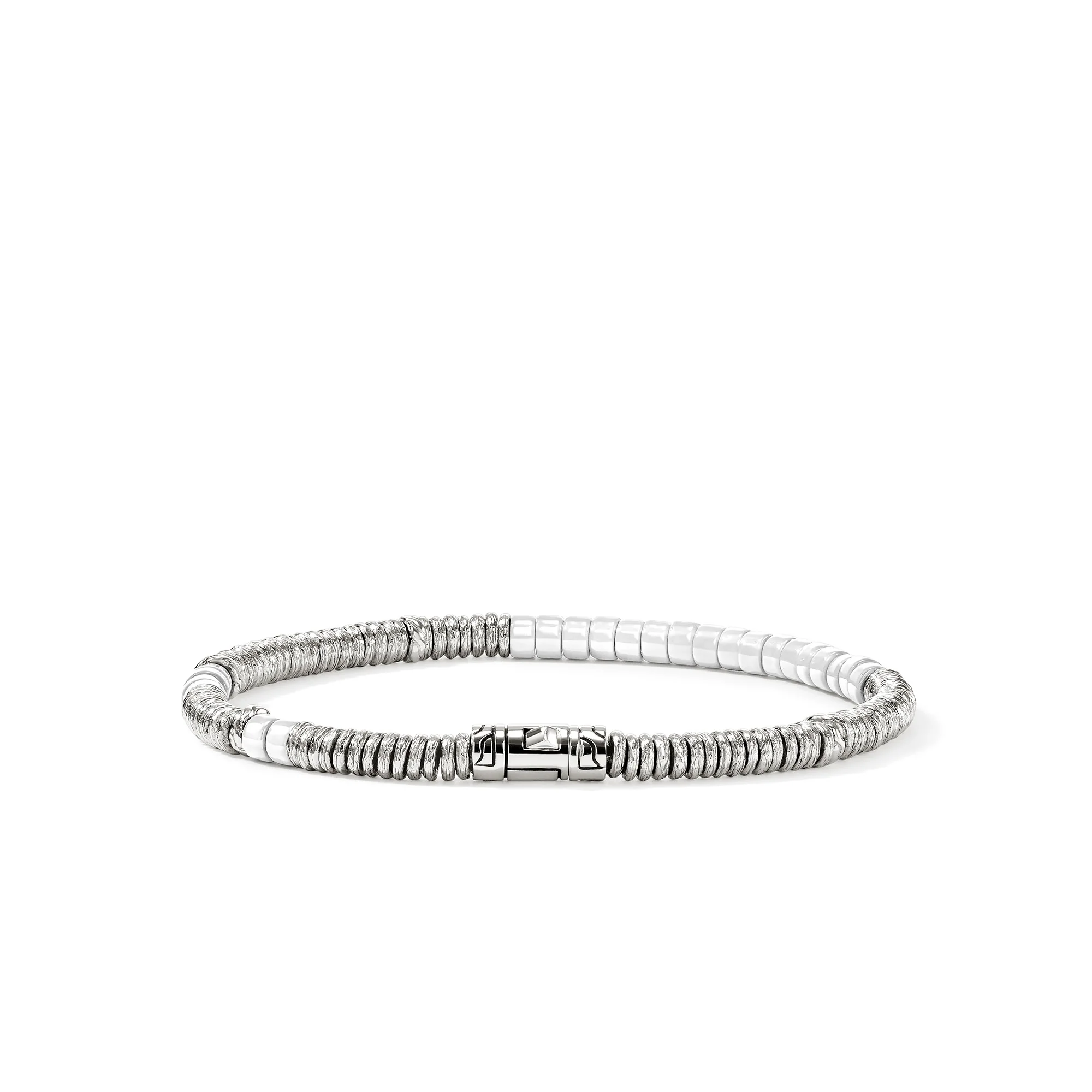 Heishi Bracelet, Sterling Silver, Enamel|BU900698WH - Image 3