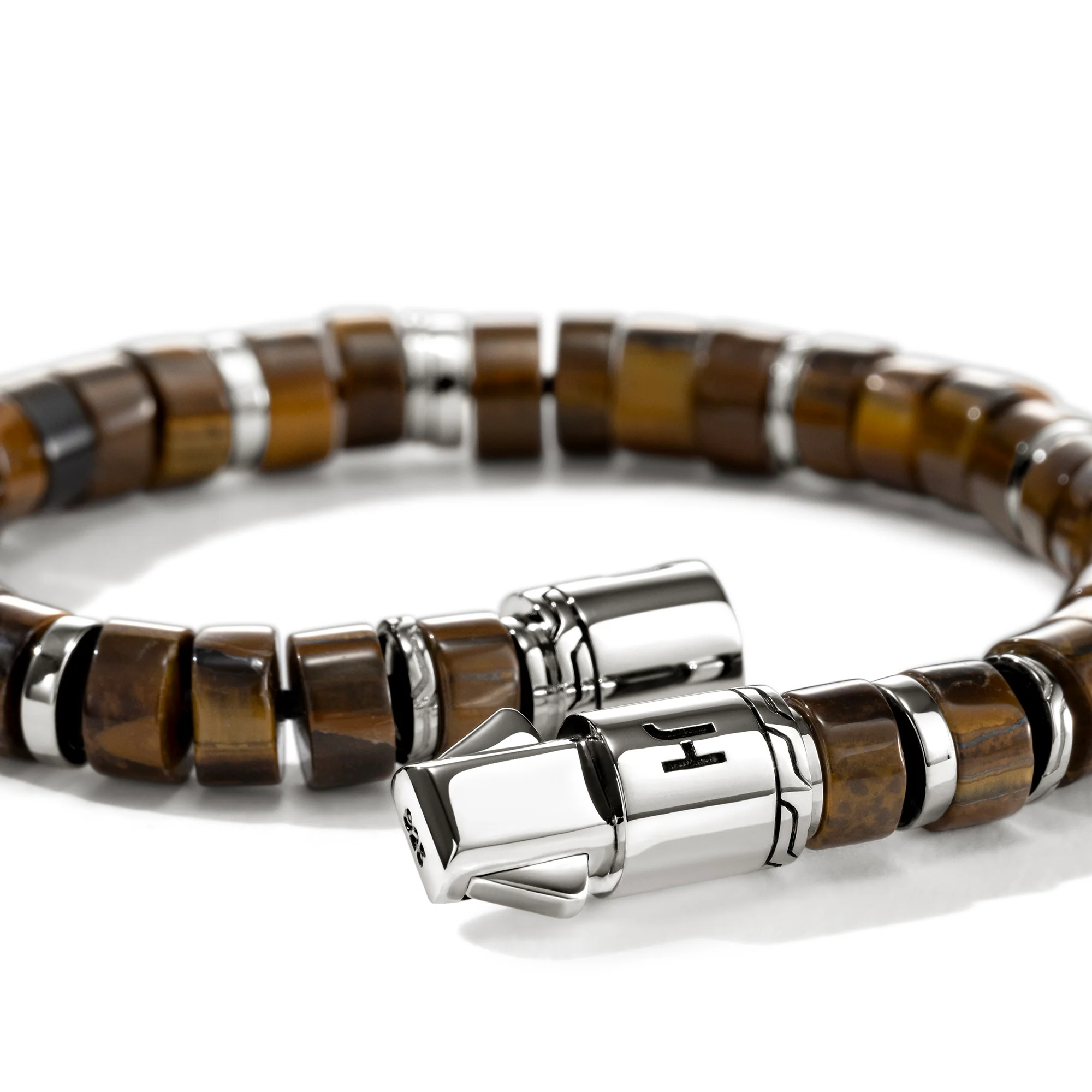 Heishi Bracelet, Sterling Silver, Tiger Eye, 8MM|BUS290131TE - Image 2