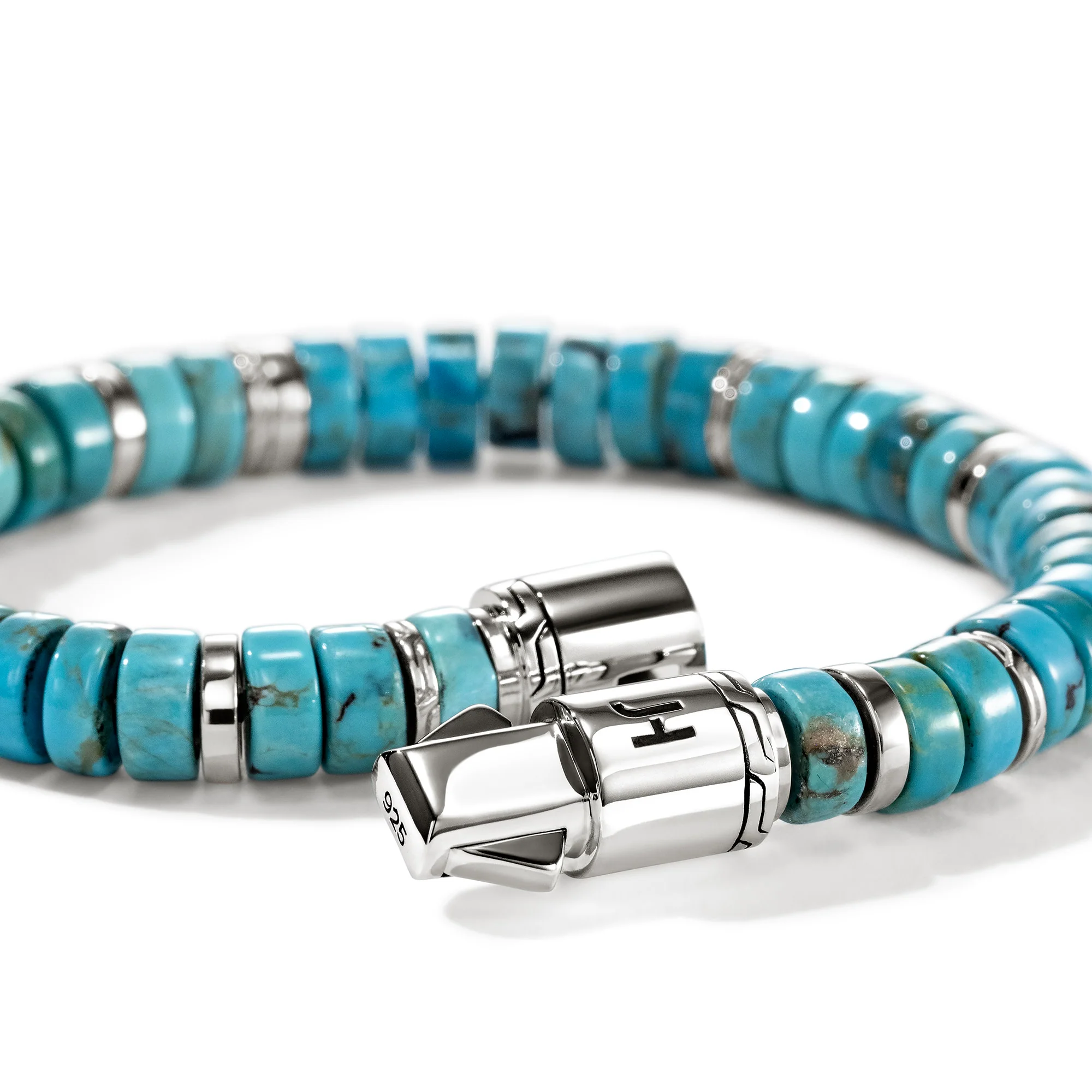 Heishi Bracelet, Sterling Silver, Turquoise, 8MM|BUS290131TQ - Image 2
