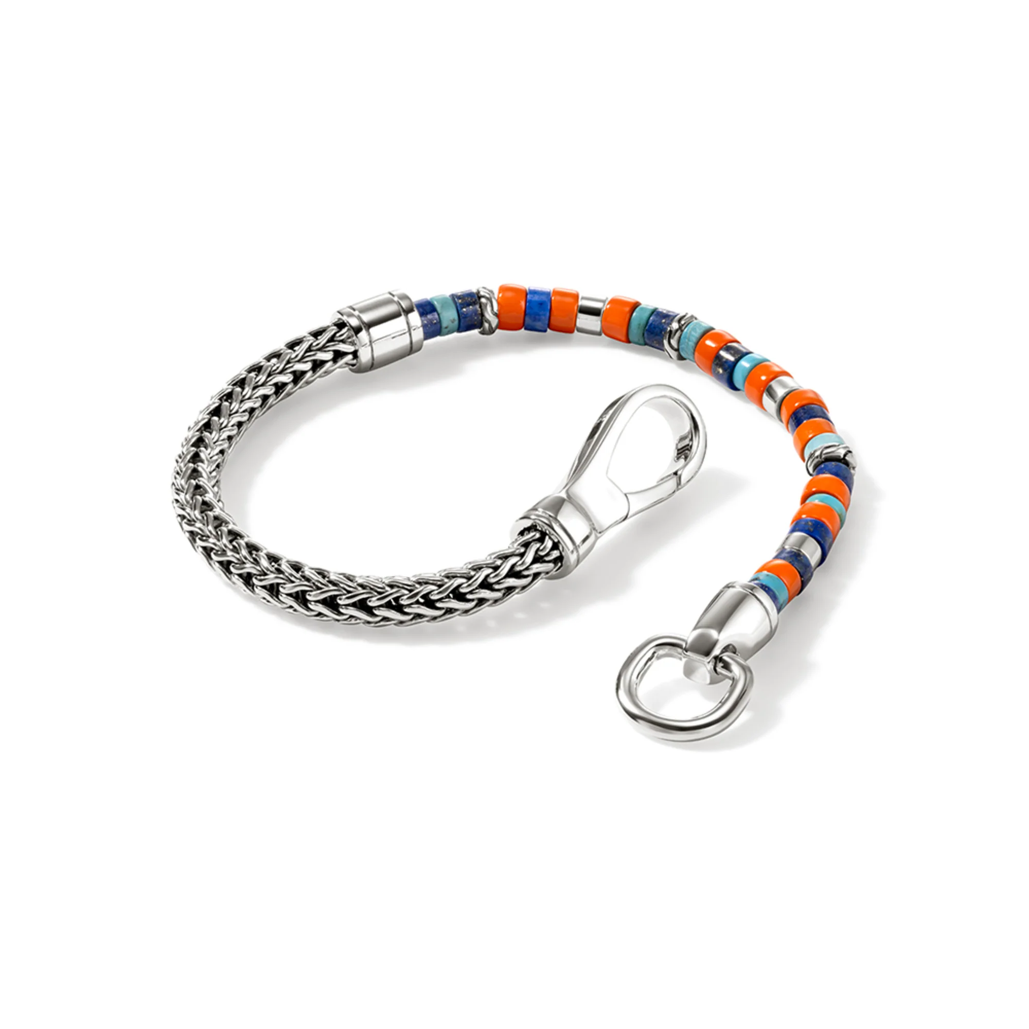 Heishi Chain Bracelet, Sterling Silver, Hardstones|BUS9012521ORLPZTQ - Image 3