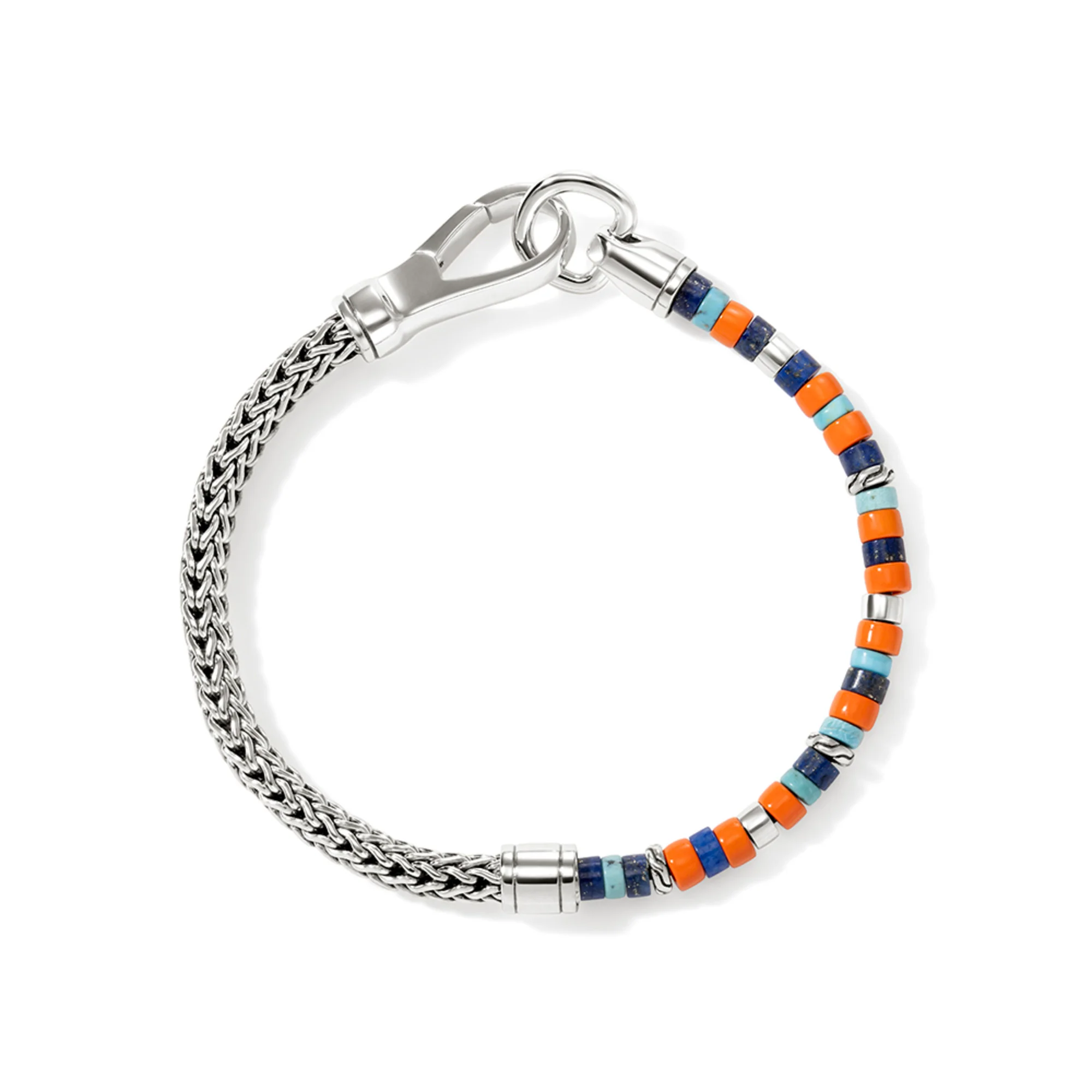 Heishi Chain Bracelet, Sterling Silver, Hardstones|BUS9012521ORLPZTQ - Image 5
