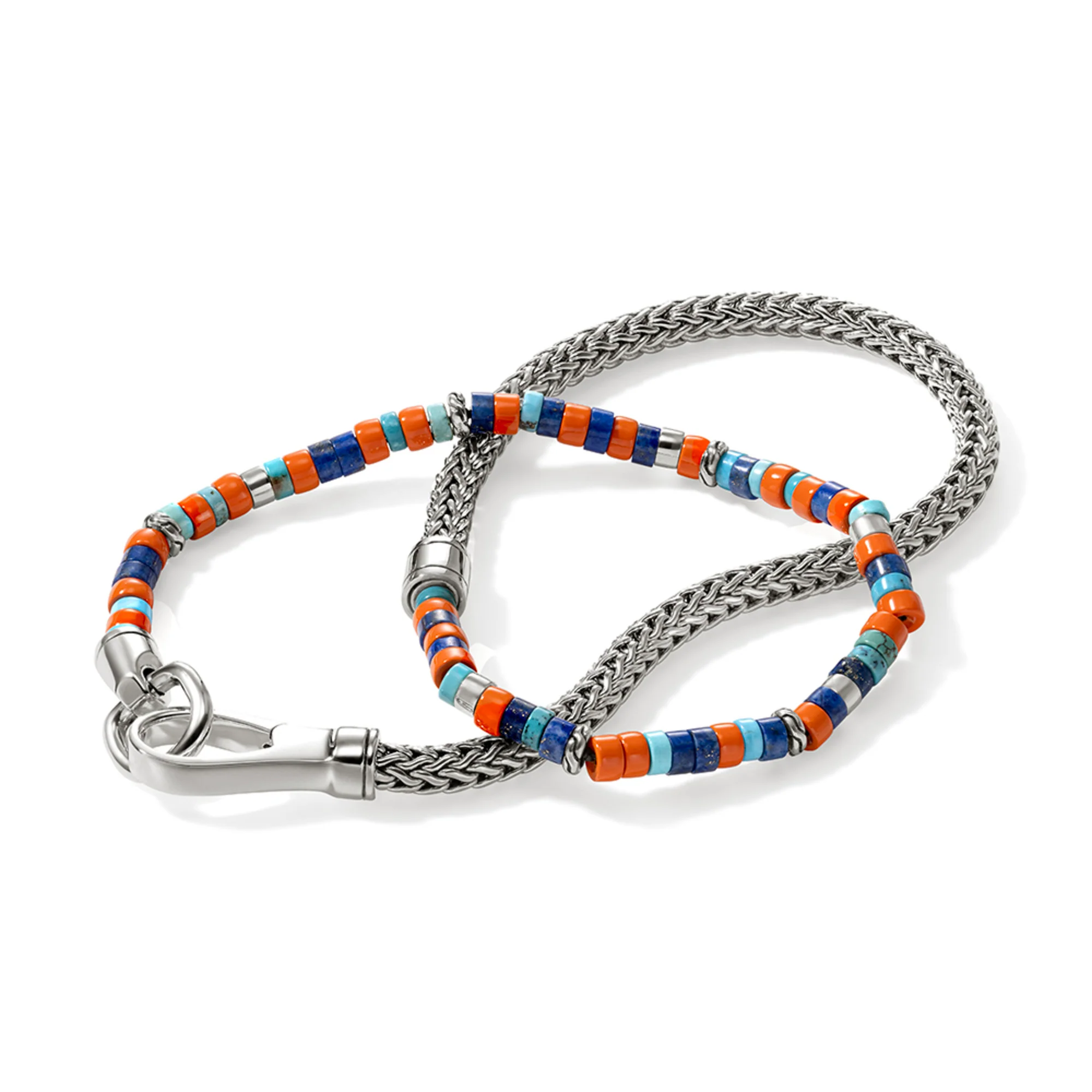 Heishi Chain Wrap, Sterling Silver, Hardstones|BUS9012551ORLPZTQ - Image 3