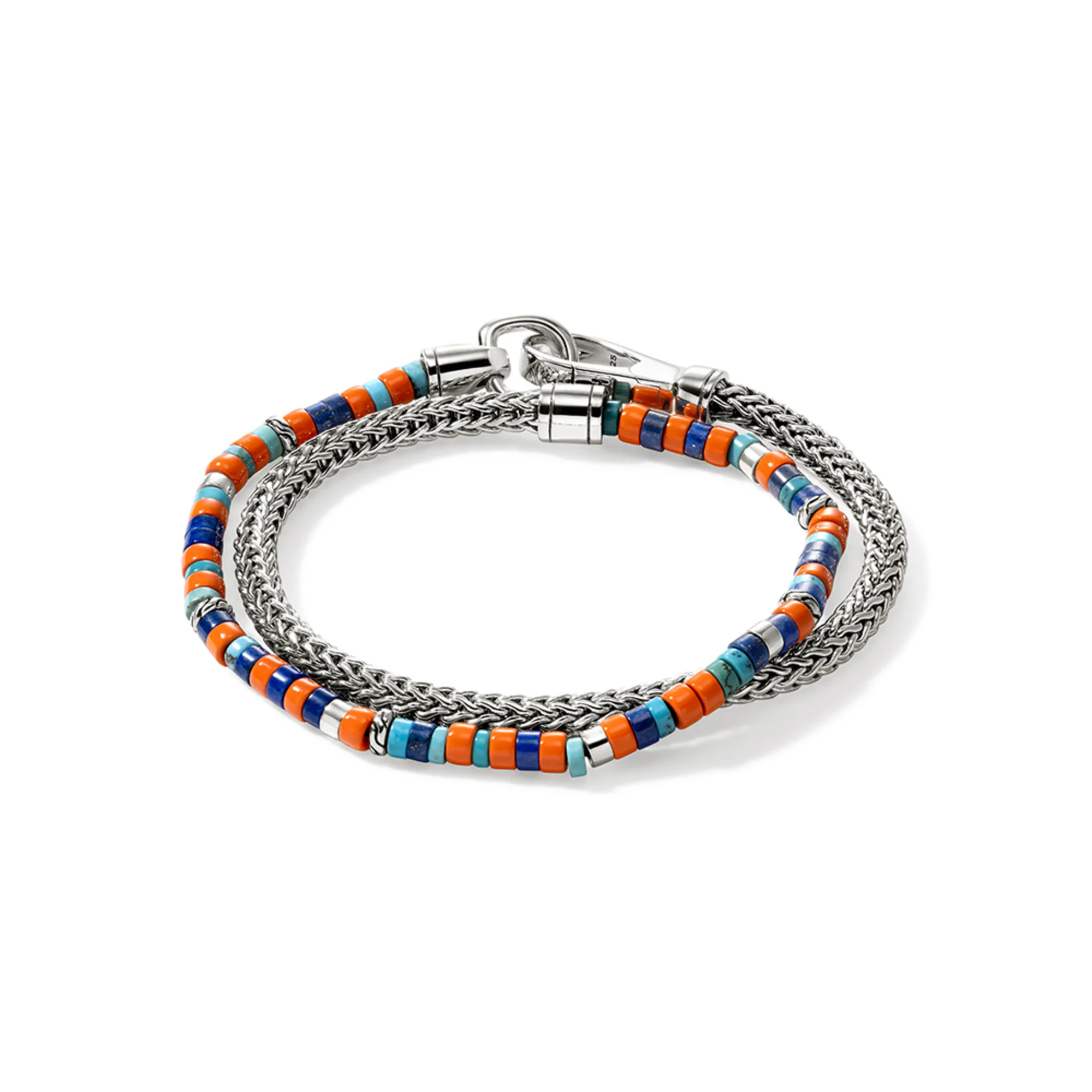 Heishi Chain Wrap, Sterling Silver, Hardstones|BUS9012551ORLPZTQ - Image 4