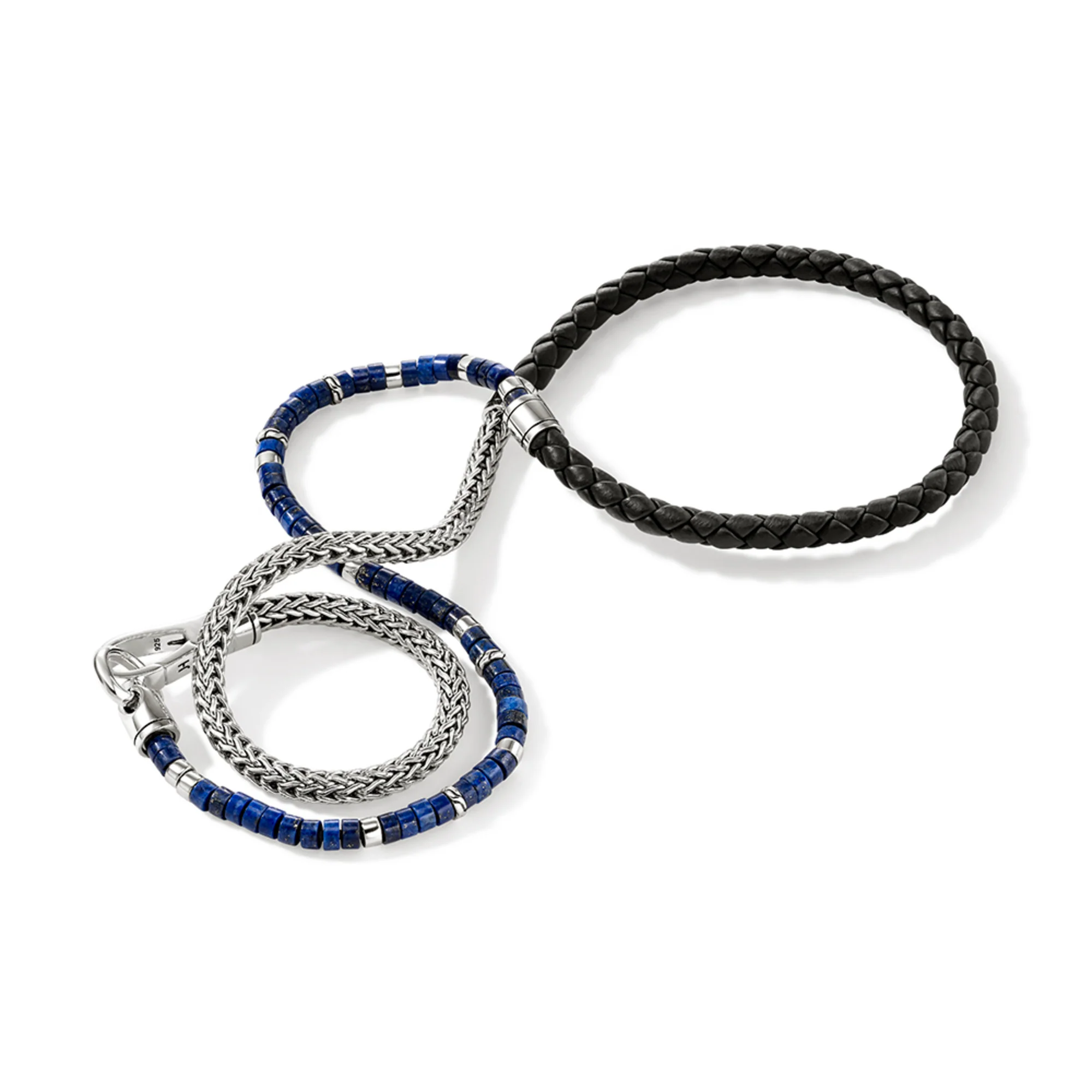 Heishi Chain Wrap, Sterling Silver, Leather, Hardstones|BUS9012561BLLPZ - Image 3