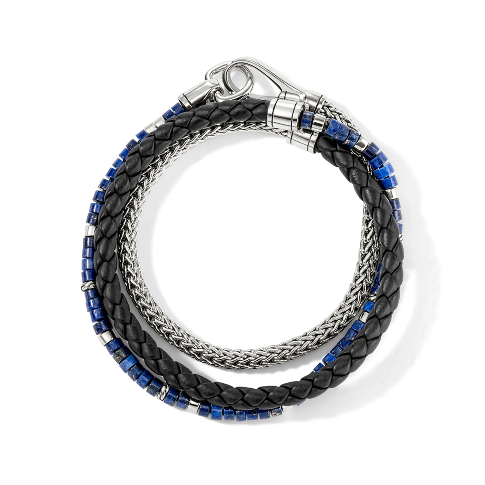 Heishi Chain Wrap, Sterling Silver, Leather, Hardstones|BUS9012561BLLPZ - Image 5