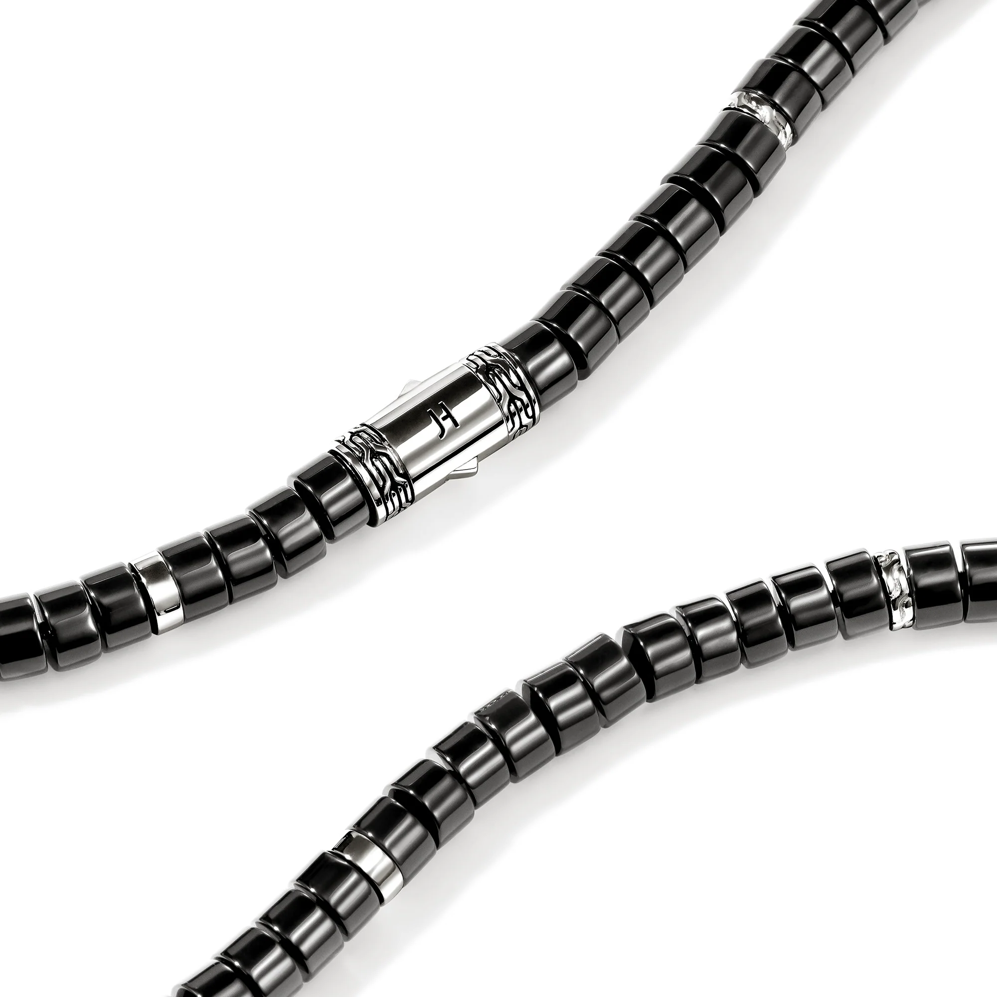 Heishi Necklace, Sterling Silver, Black Onyx, 6MM|NMS290141BON - Image 2