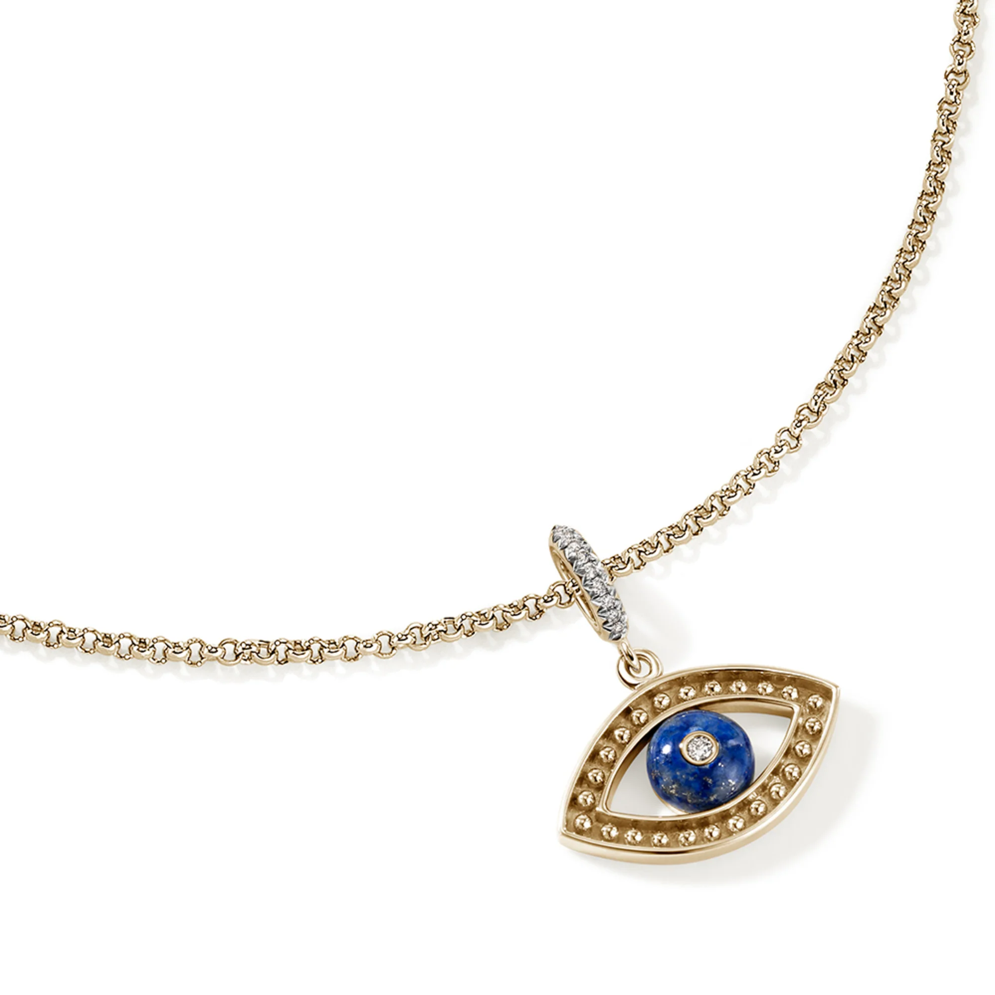 Evil Eye Pendant, Gold, Lapis Lazuli, Diamonds|HGGX9011642LPZDI - Image 2