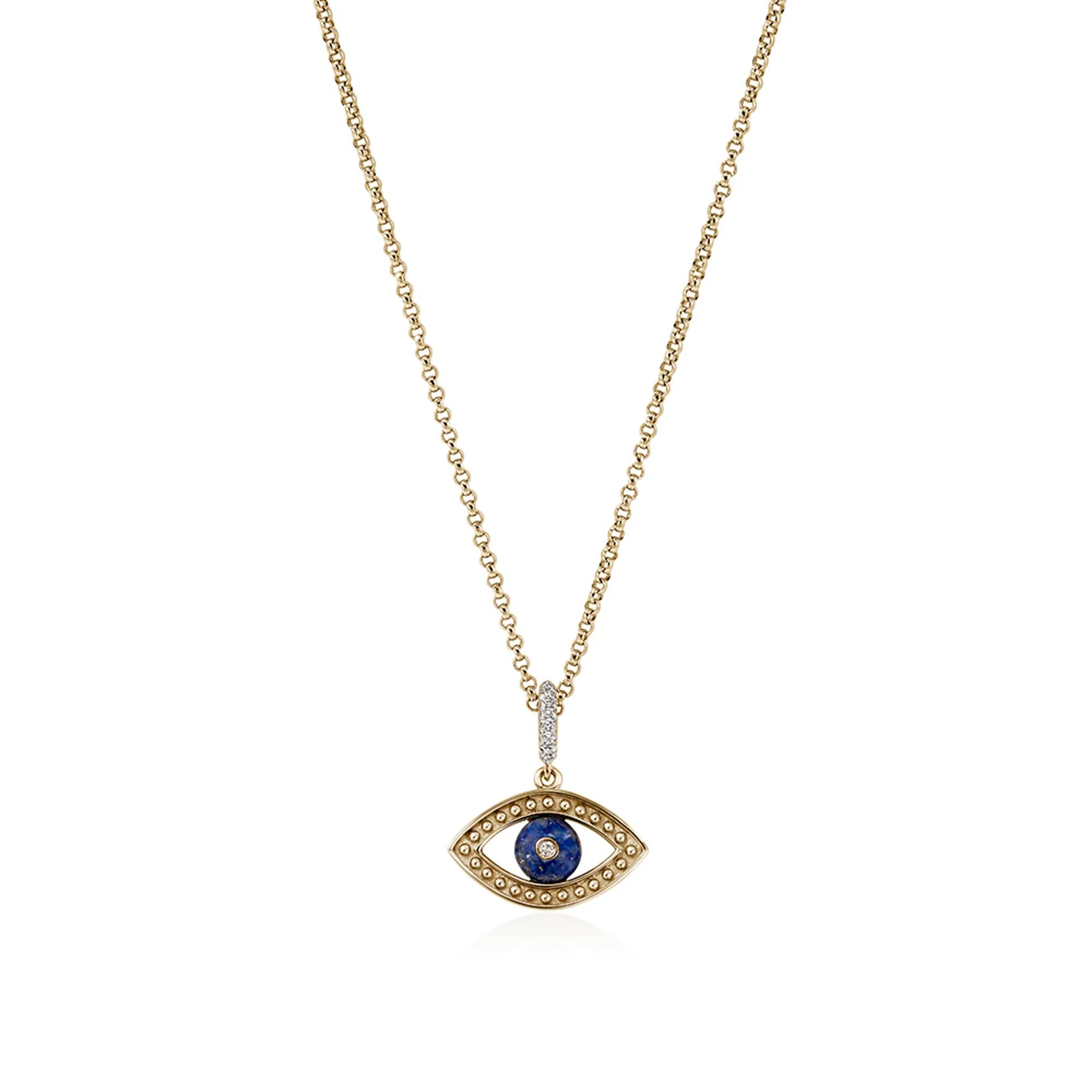 Evil Eye Pendant, Gold, Lapis Lazuli, Diamonds|HGGX9011642LPZDI - Image 3