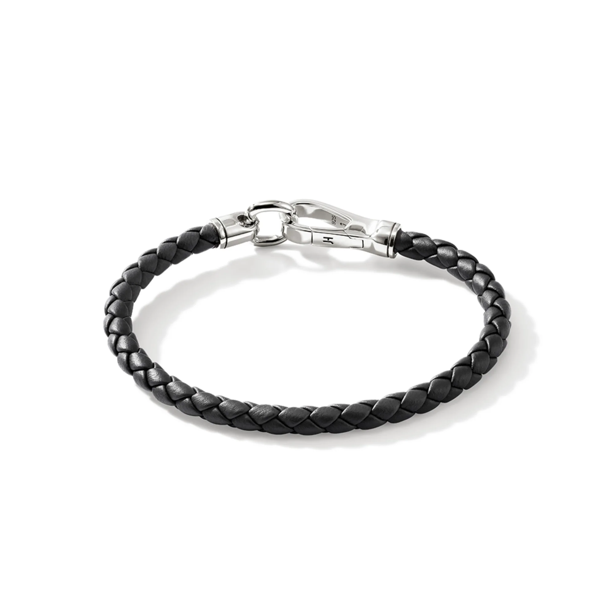 Hook Clasp Bracelet, Leather, Silver, 5MM|BU901250BL - Image 3