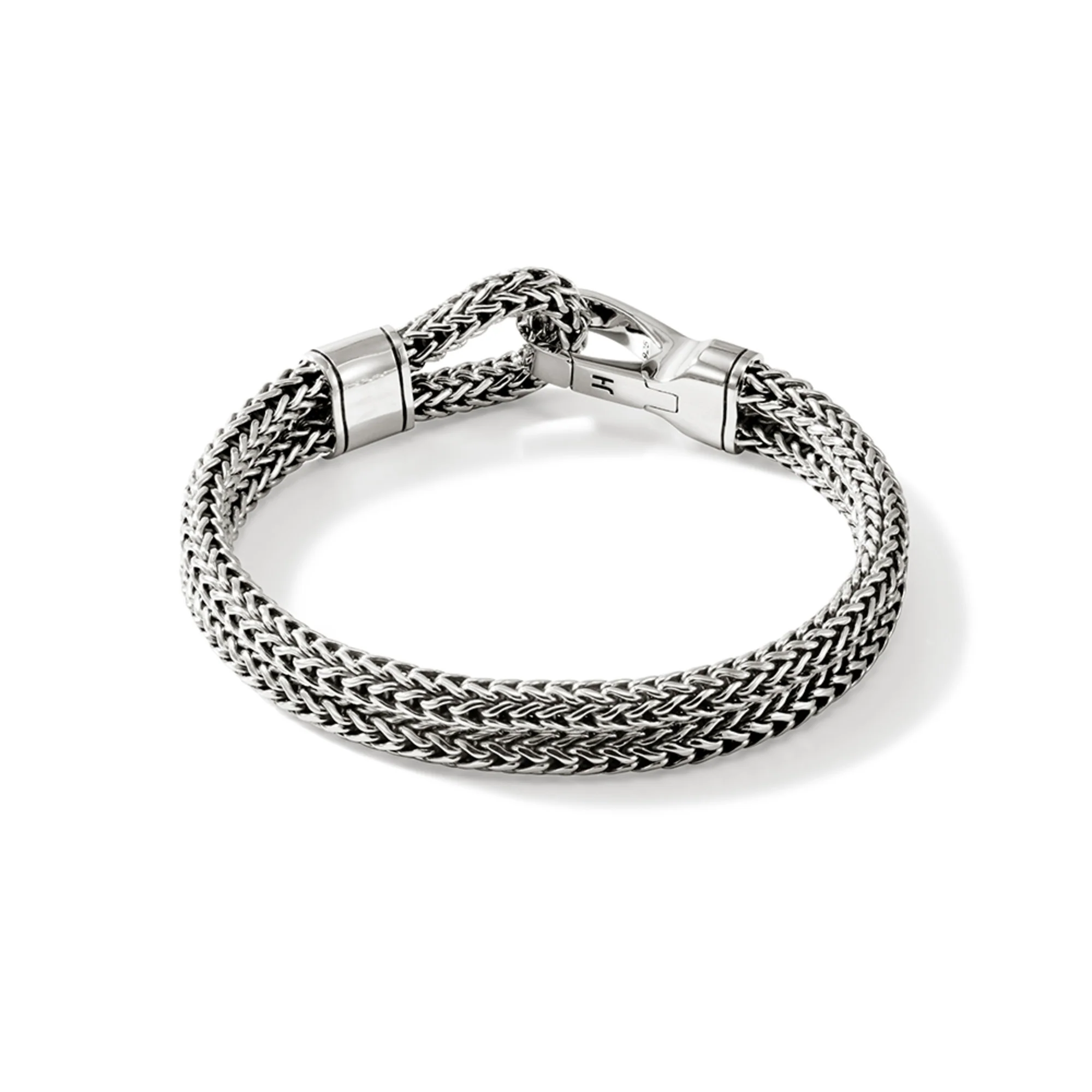 Hook Clasp Bracelet, Silver, Double Row|BU901238 - Image 4