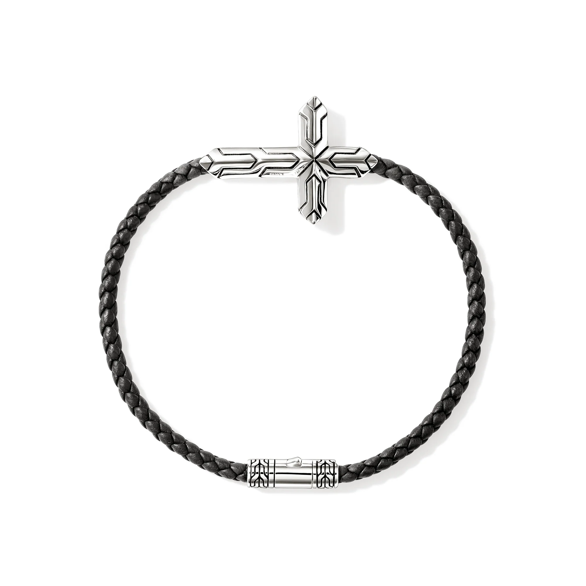 Icon 50 Bracelet, Sterling Silver, Leather, 3MM|BU97219BL - Image 4