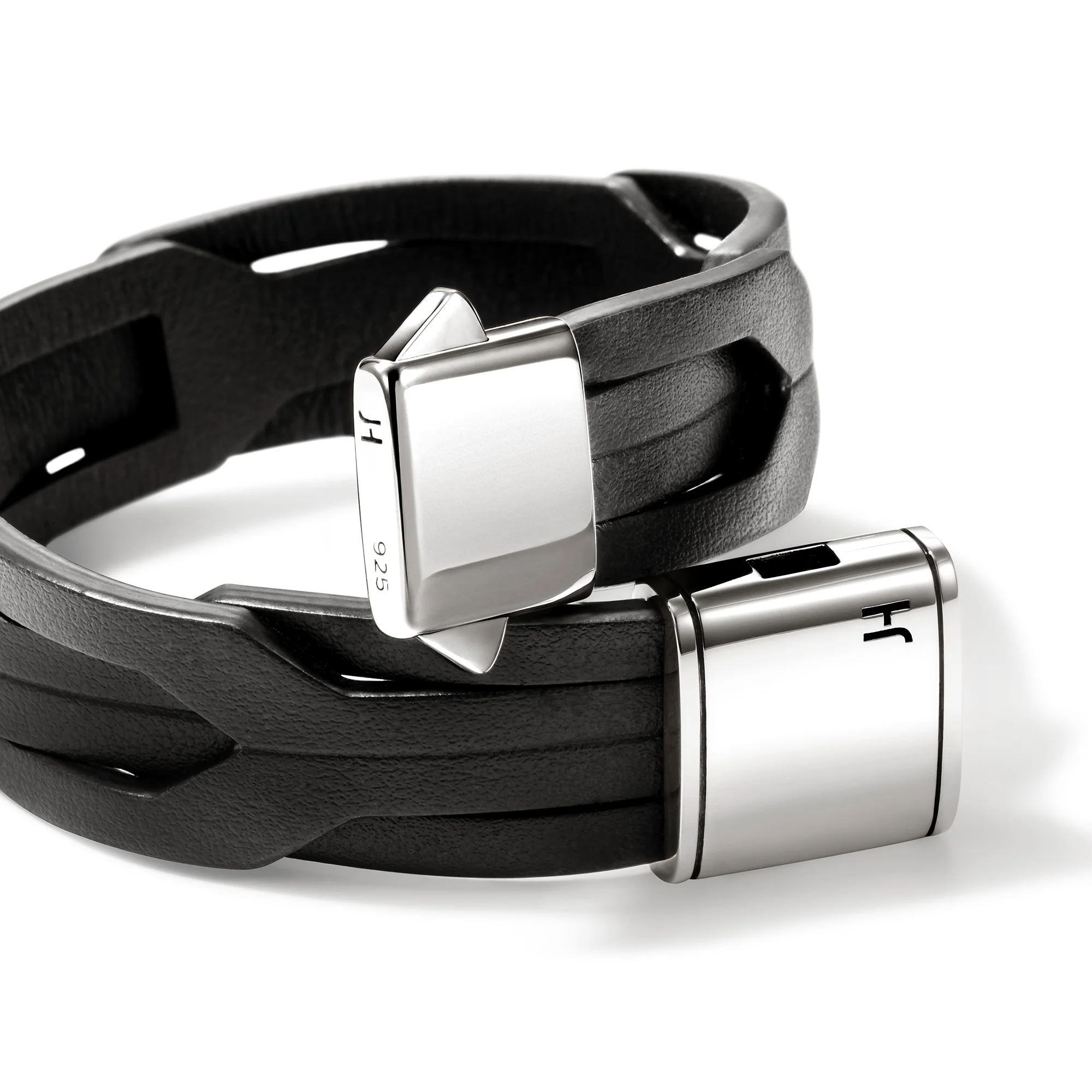 Icon 50 Bracelet, Sterling Silver, Leather|BU98744BL - Image 2