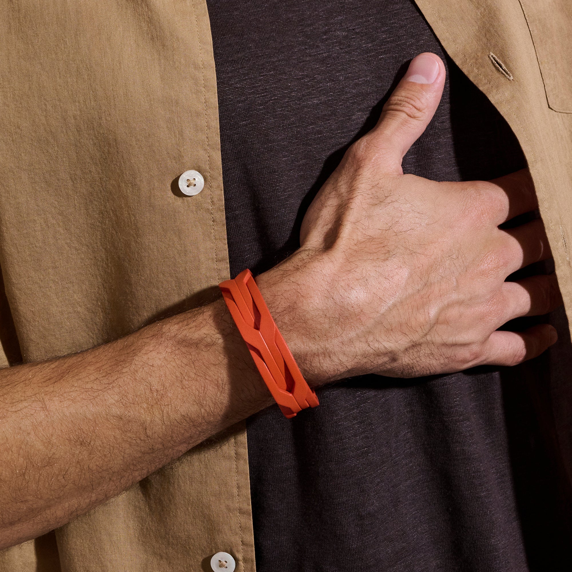 Icon 50 Bracelet, Sterling Silver, Leather|BU98744OR - Image 5