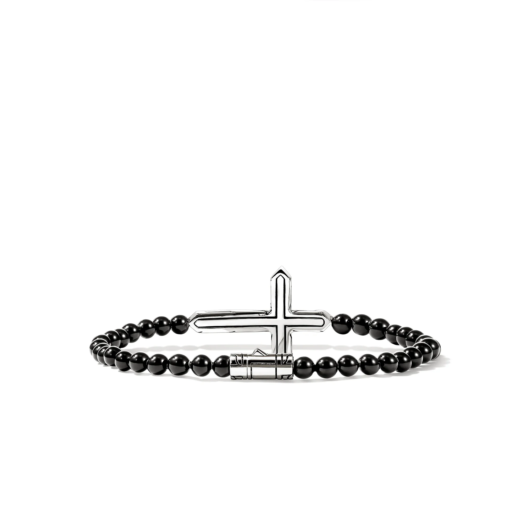 Icon 50 Cross Bracelet, Sterling Silver, Black Onyx, 4MM|BUS972181BON - Image 3